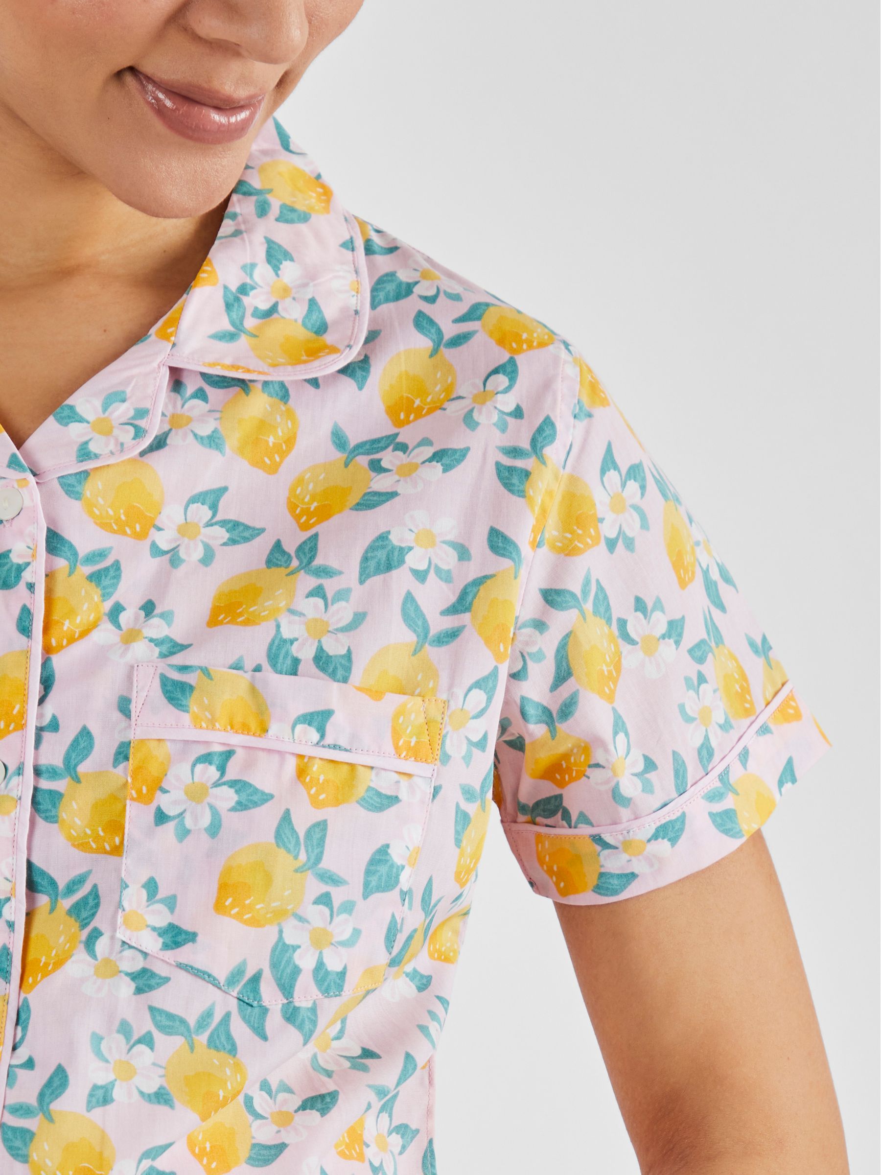Pink Lemon Print Maternity & Nursing Short Pyjamas Set - Image 4 of 5