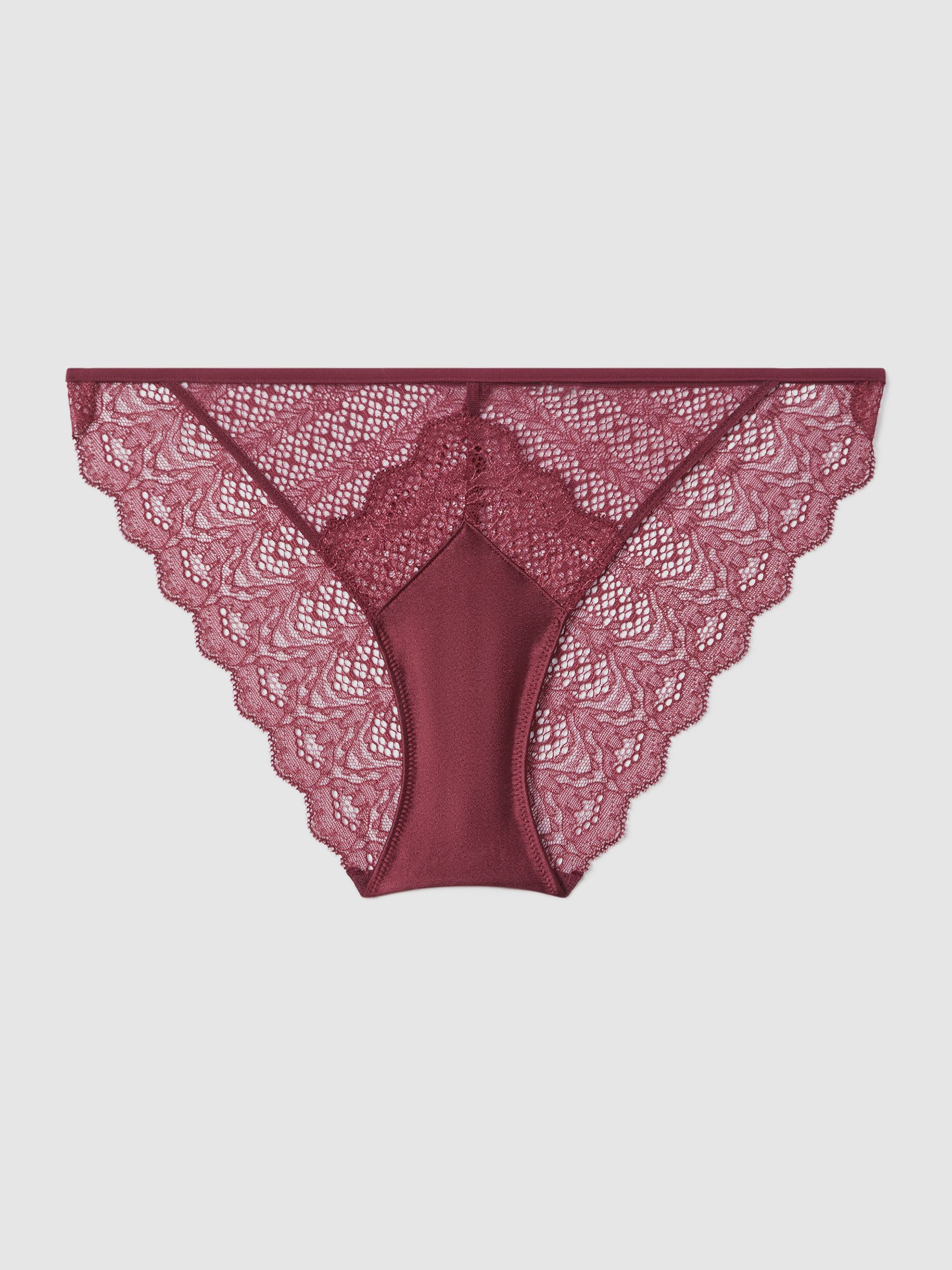Underwear Mesh Lace Briefs in Tawny Port - Image 2 of 5