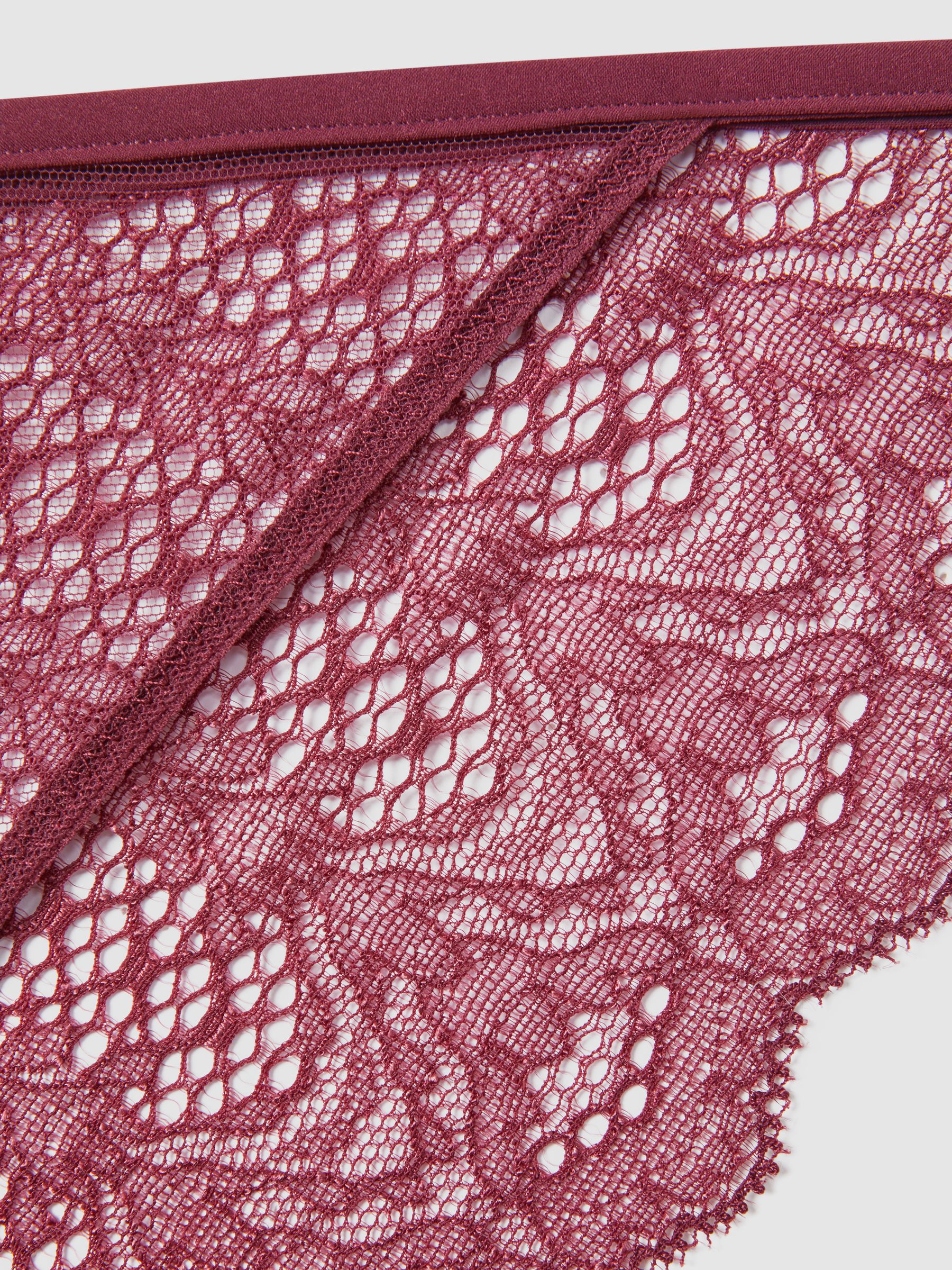 Underwear Mesh Lace Briefs in Tawny Port - Image 5 of 5