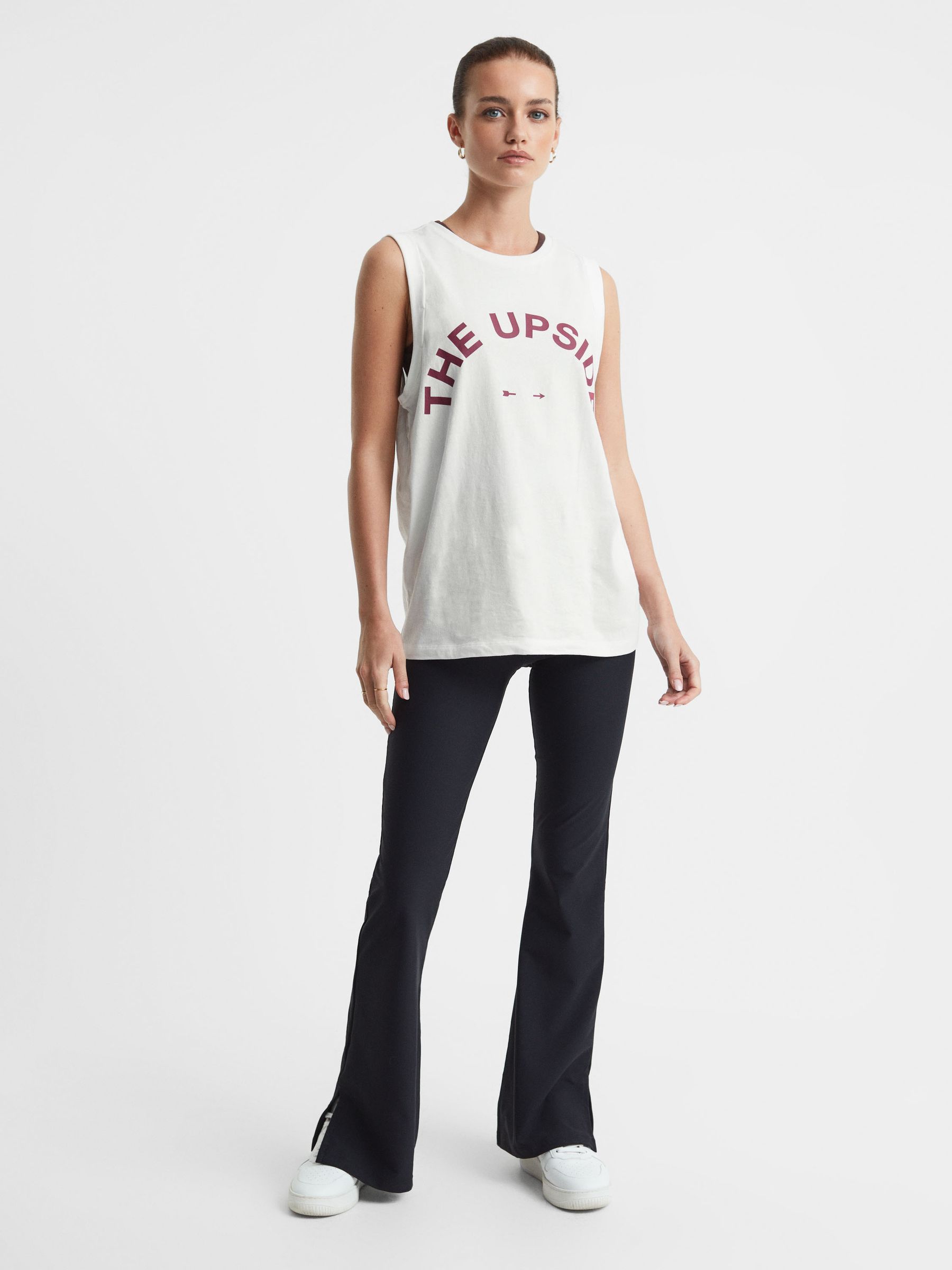 Sleeveless Crew Neck Vest in White - Image 3 of 4