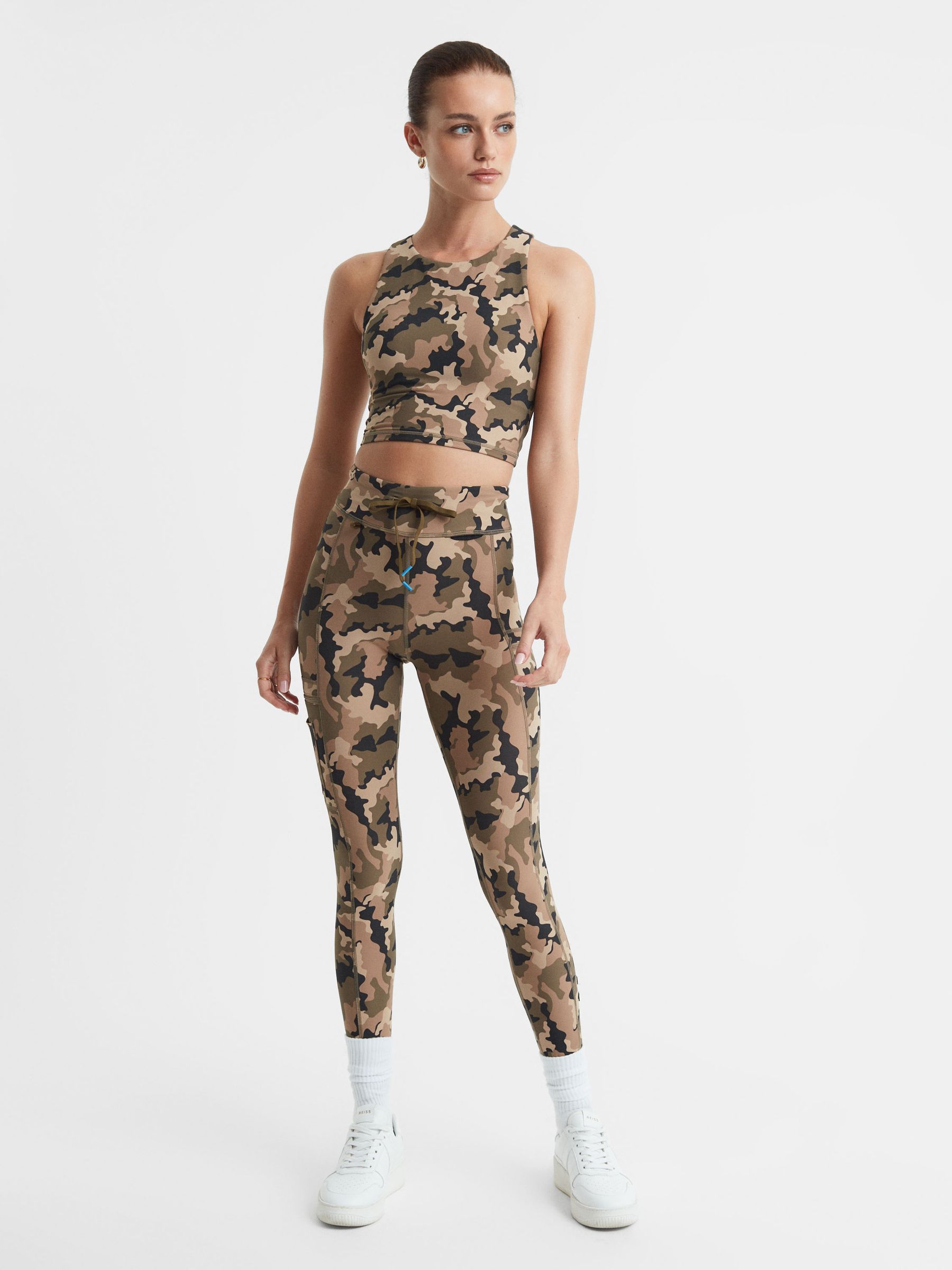 The Upside Camouflage Cropped Tank Top in Camo - Image 3 of 5