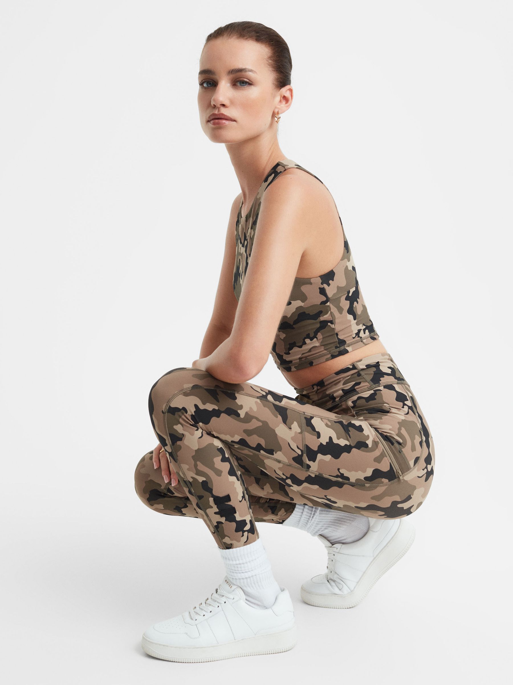 The Upside Camouflage Cropped Tank Top in Camo - Image 4 of 5