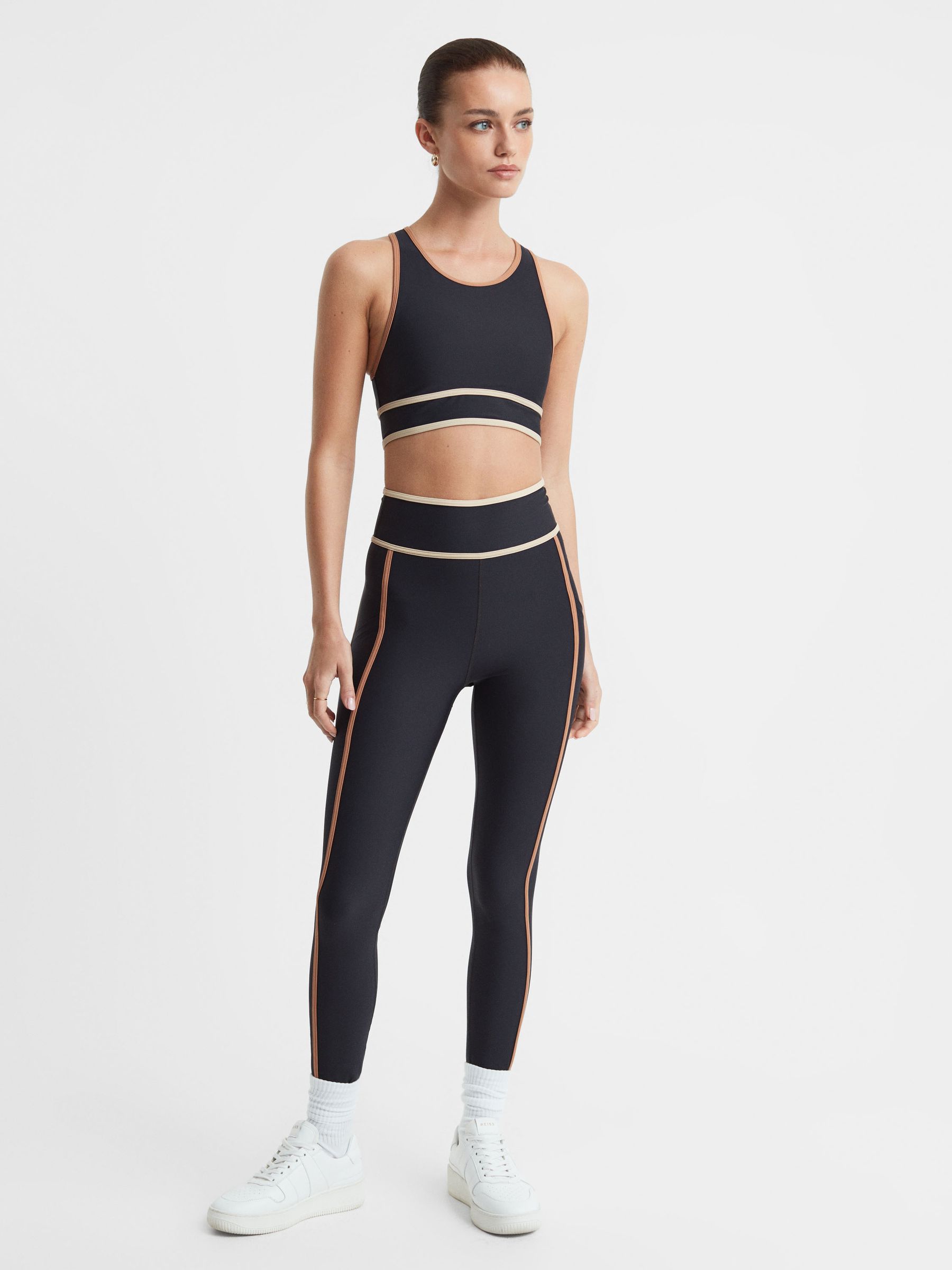 The Upside Racerback Cut-Out Sports Bra in Black - Image 3 of 4