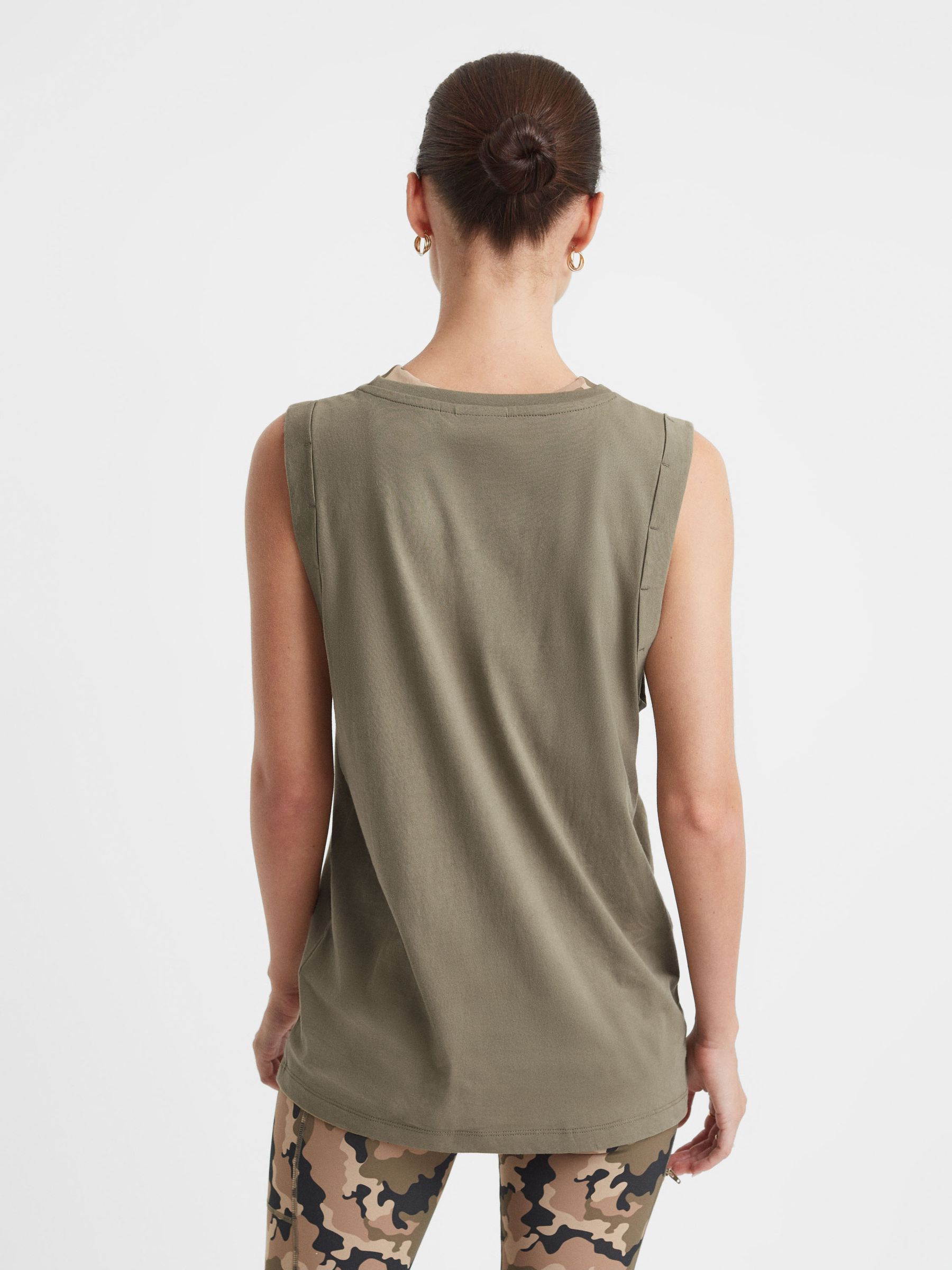 The Upside Sleeveless Crew Neck Vest in Olive Green - Image 4 of 4