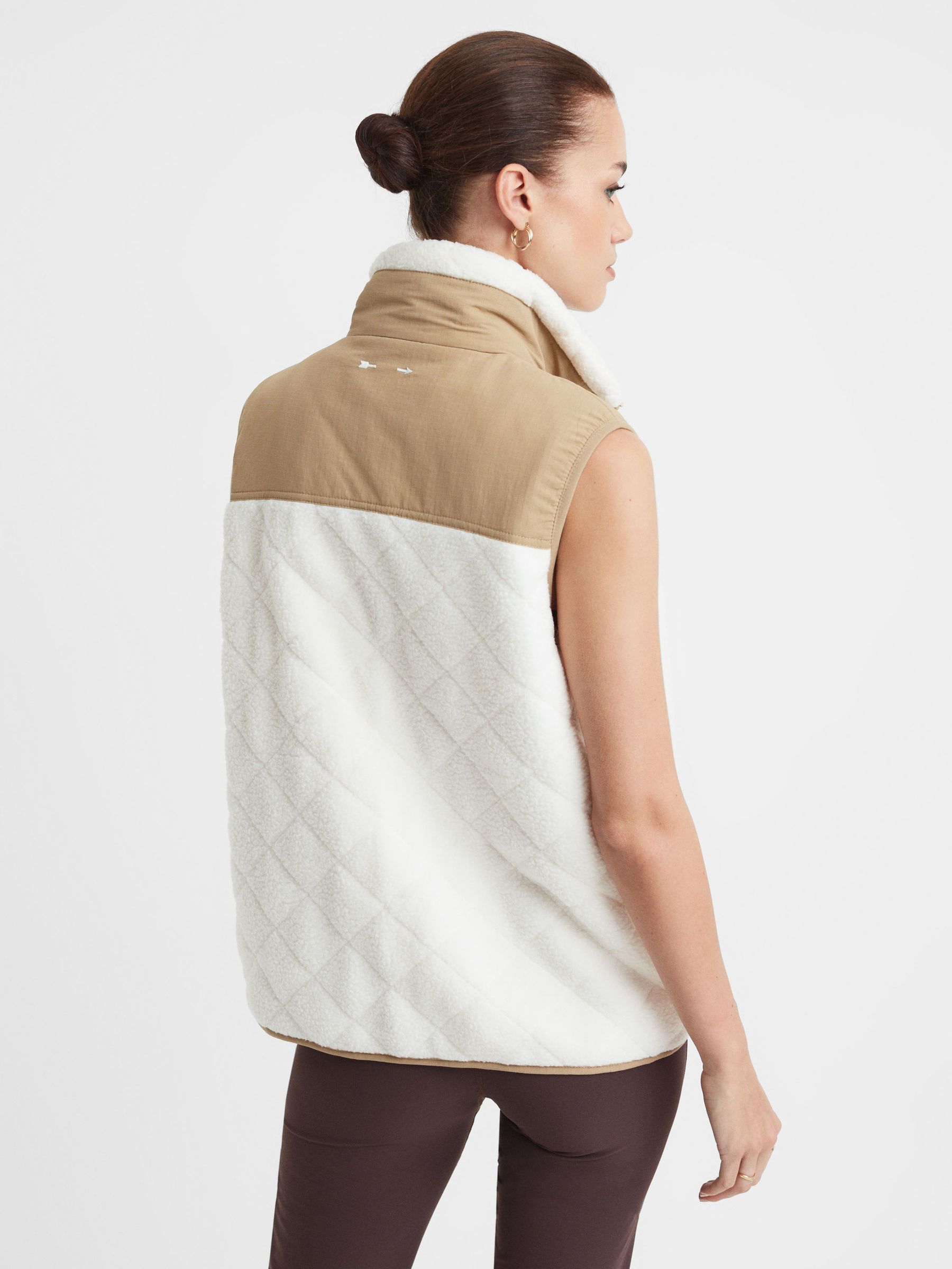 The Upside Quilted Patchwork Gilet in Natural - Image 4 of 4