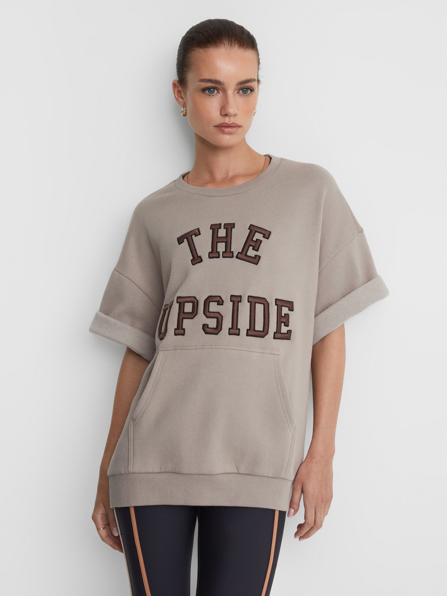 The Upside Cotton Crew Neck T-Shirt in Natural - Image 1 of 4