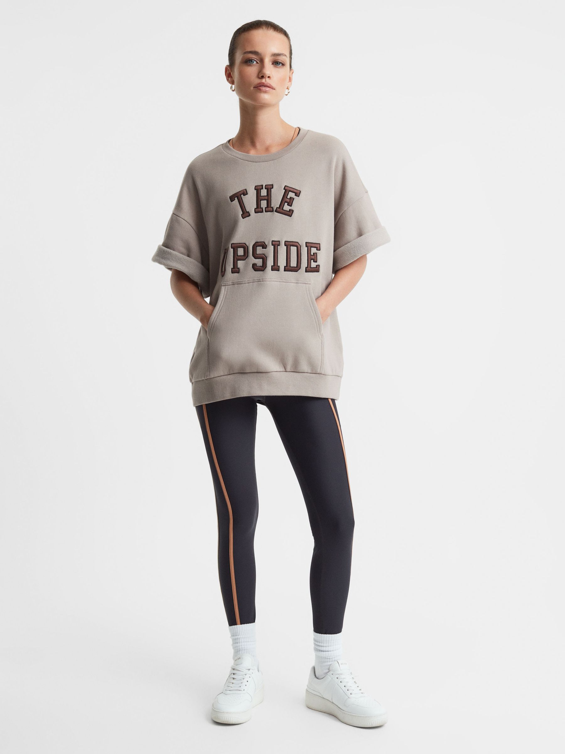 The Upside Cotton Crew Neck T-Shirt in Natural - Image 3 of 4