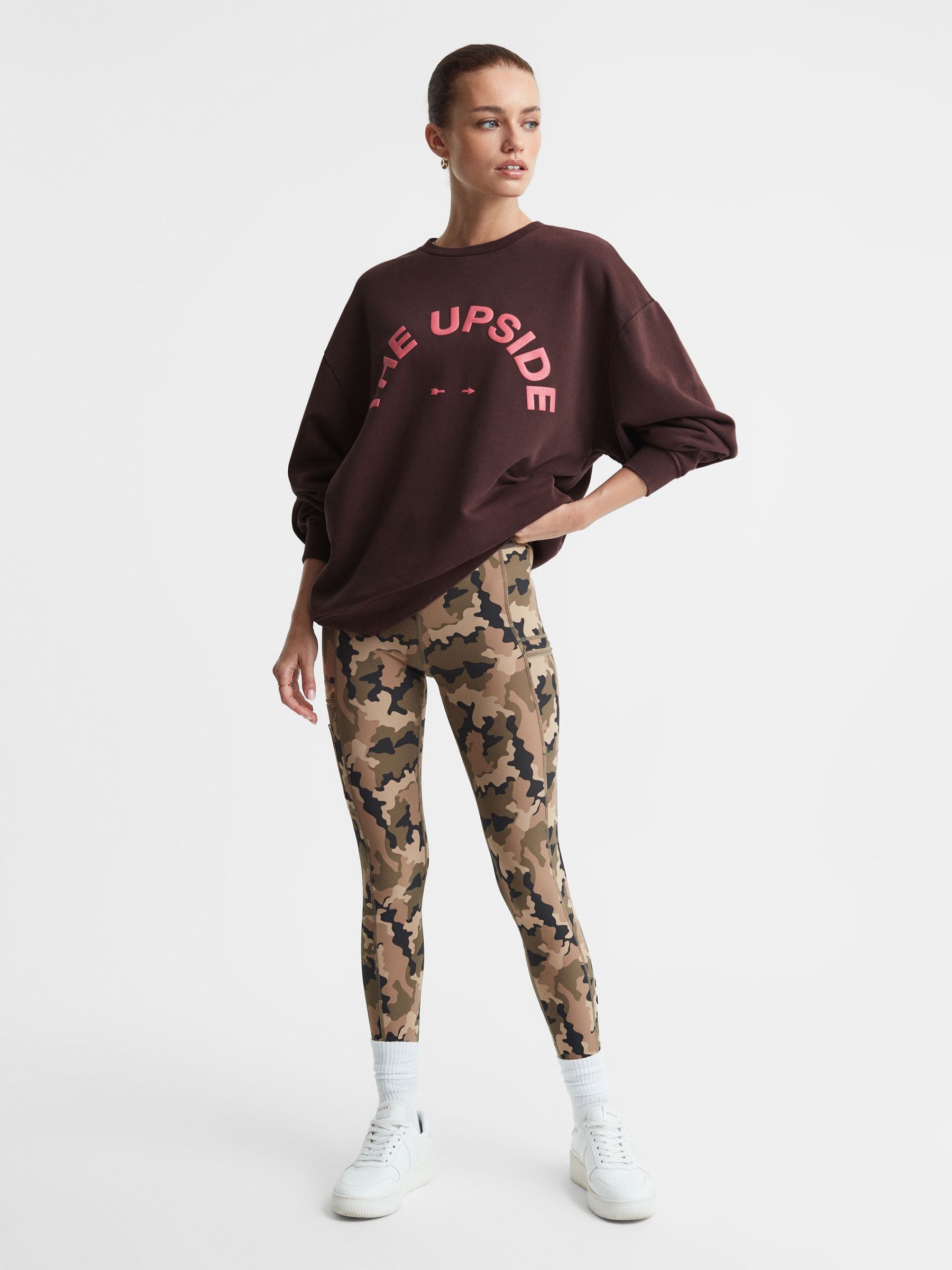 The Upside Cotton Crew Neck Sweat Top in Brown - Image 3 of 4