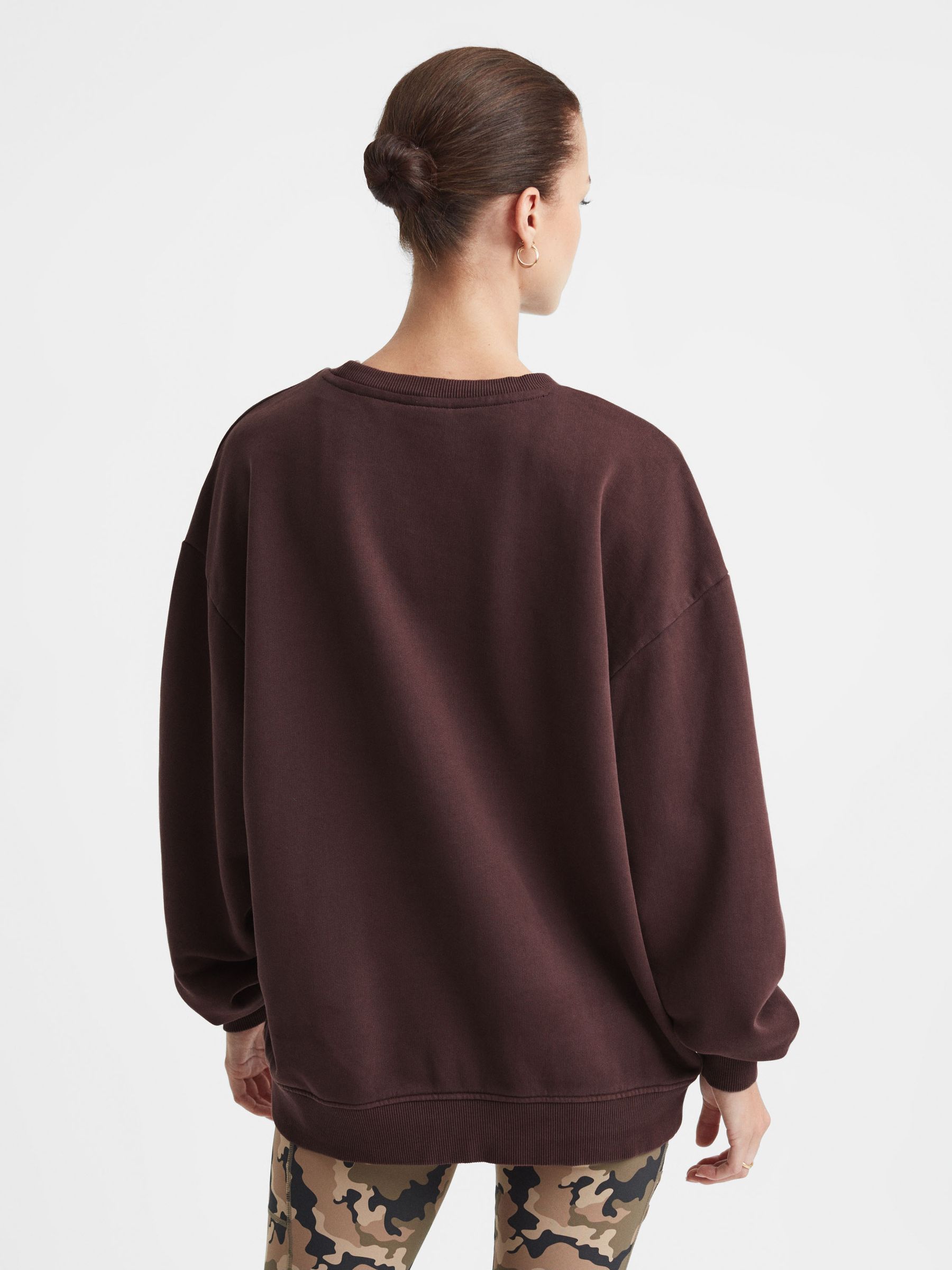 The Upside Cotton Crew Neck Sweat Top in Brown - Image 4 of 4