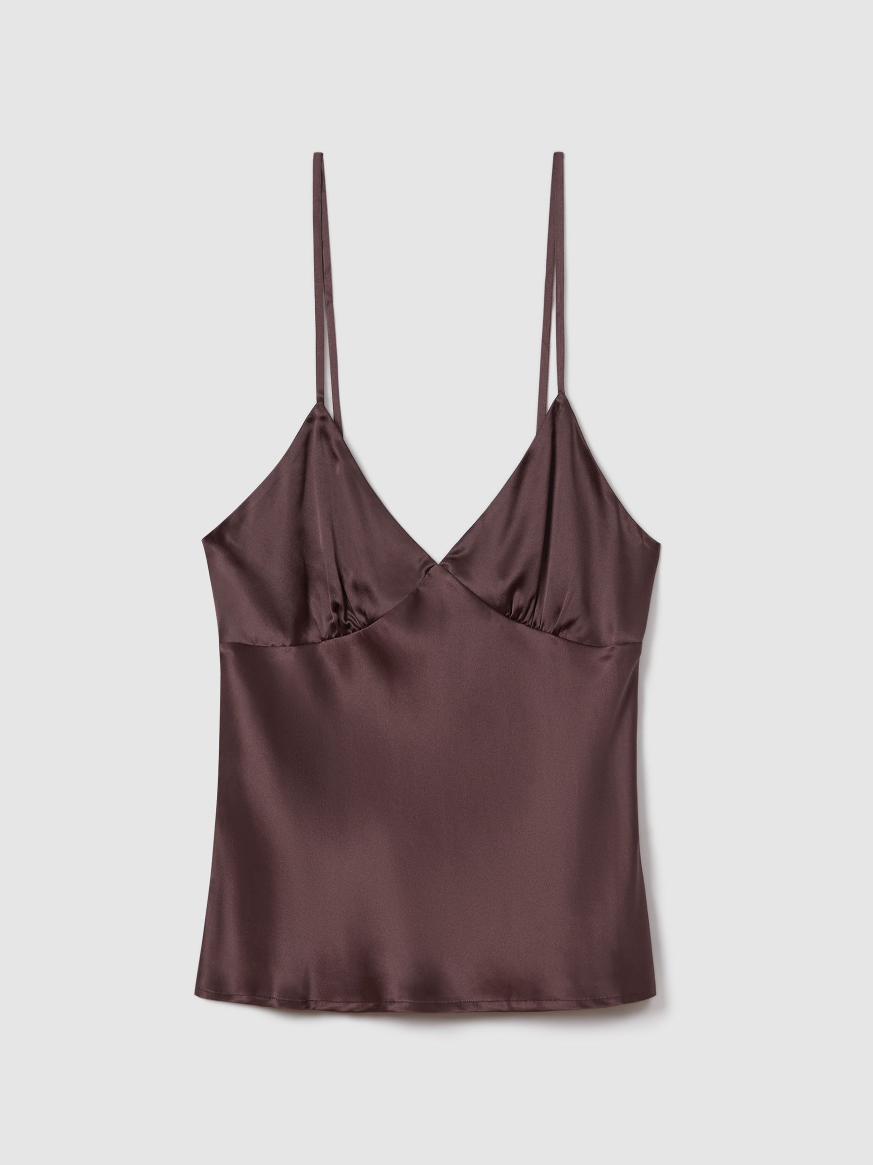 Maison Essentiele Silk Cami in Chocolate - Image 2 of 6