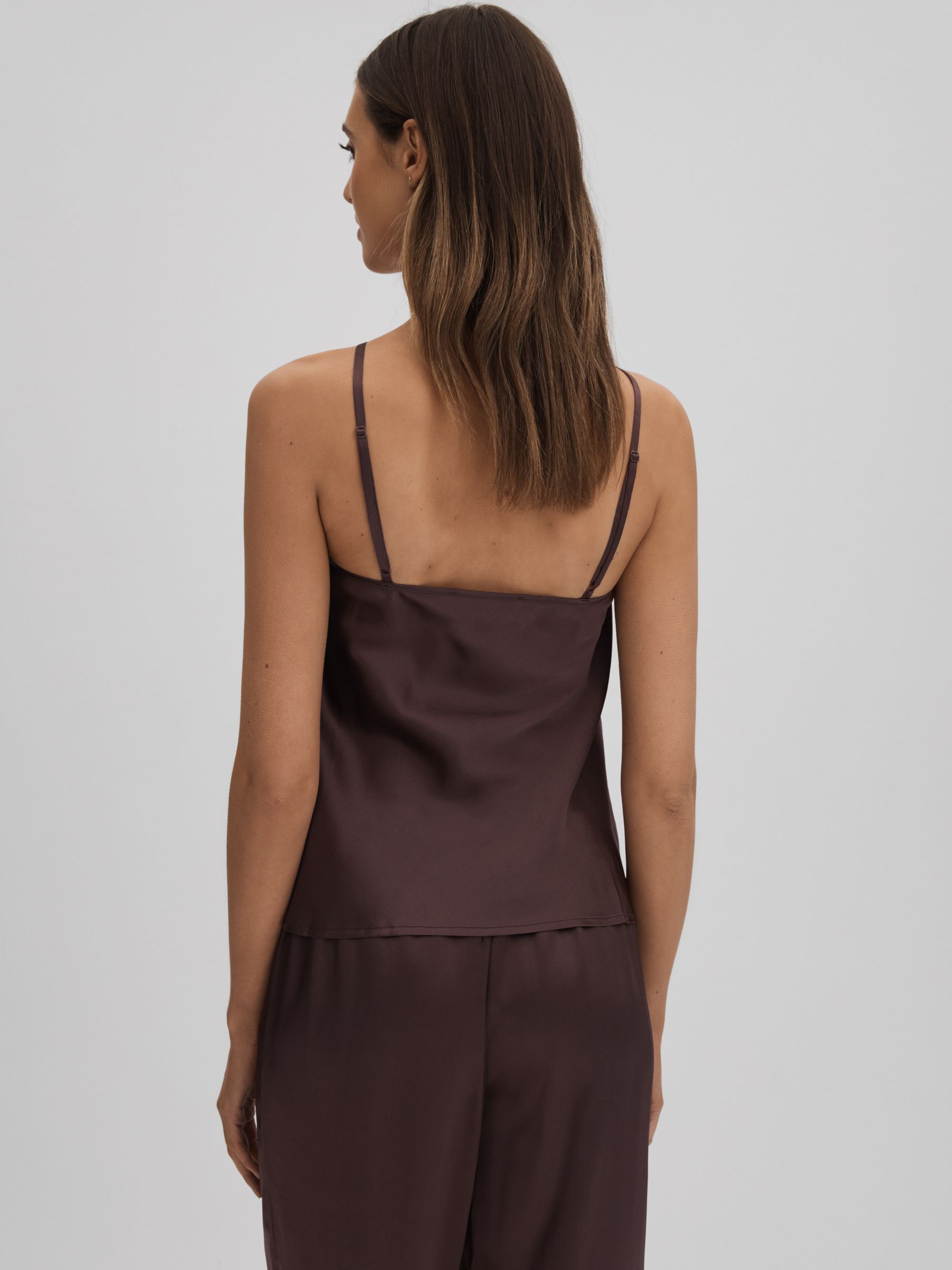 Maison Essentiele Silk Cami in Chocolate - Image 5 of 6
