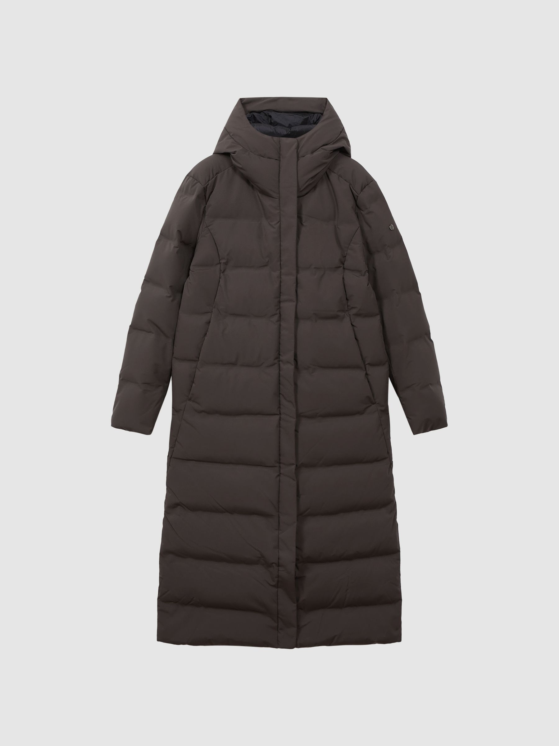 Scandinavian Edition Long Quilted Coat in Dark Brown - Image 2 of 7