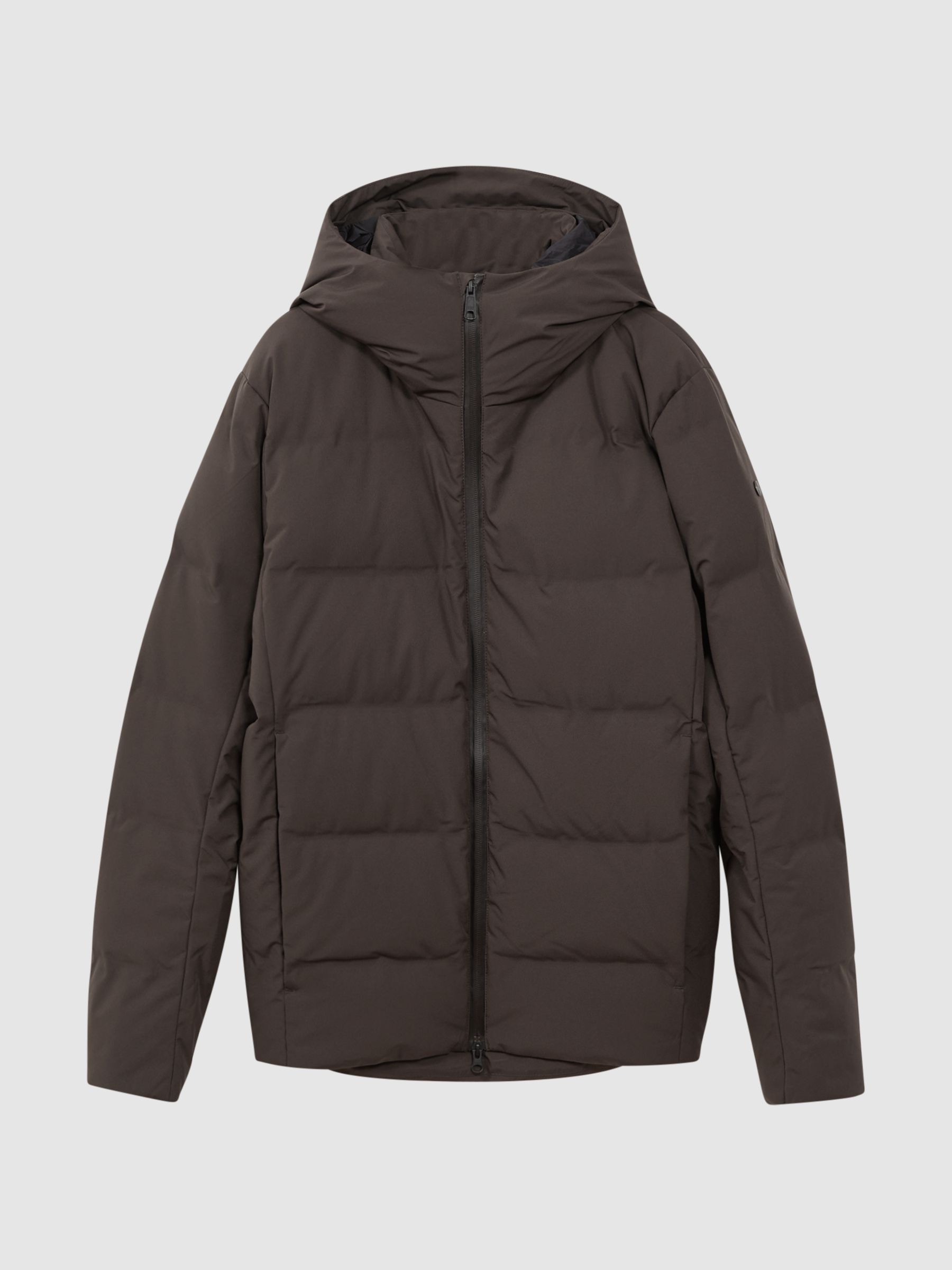 Scandinavian Edition Hooded Puffer Jacket in Dark Brown - Image 2 of 6