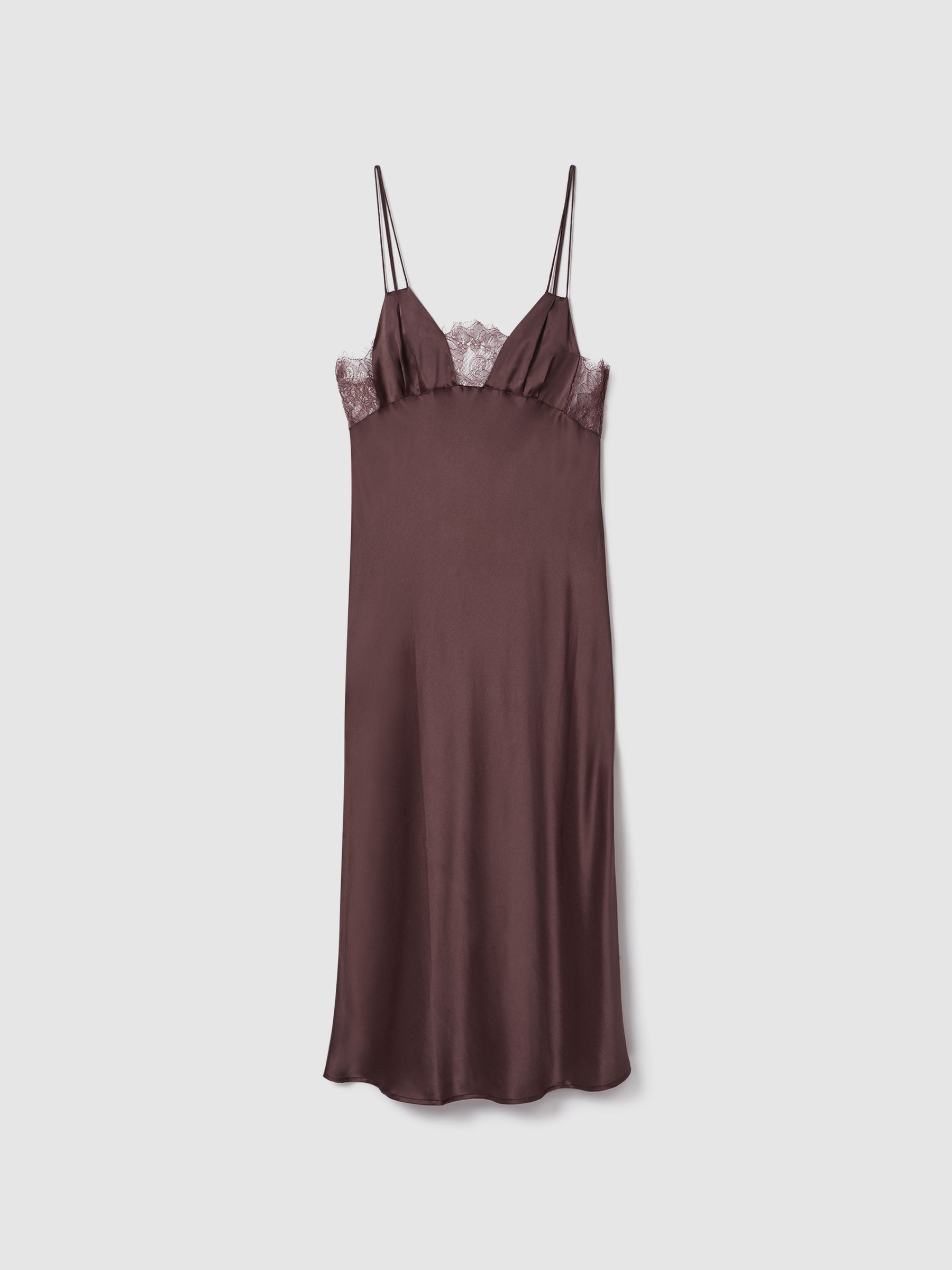 Maison Essentiele Silk Nightdress in Chocolate - Image 2 of 6