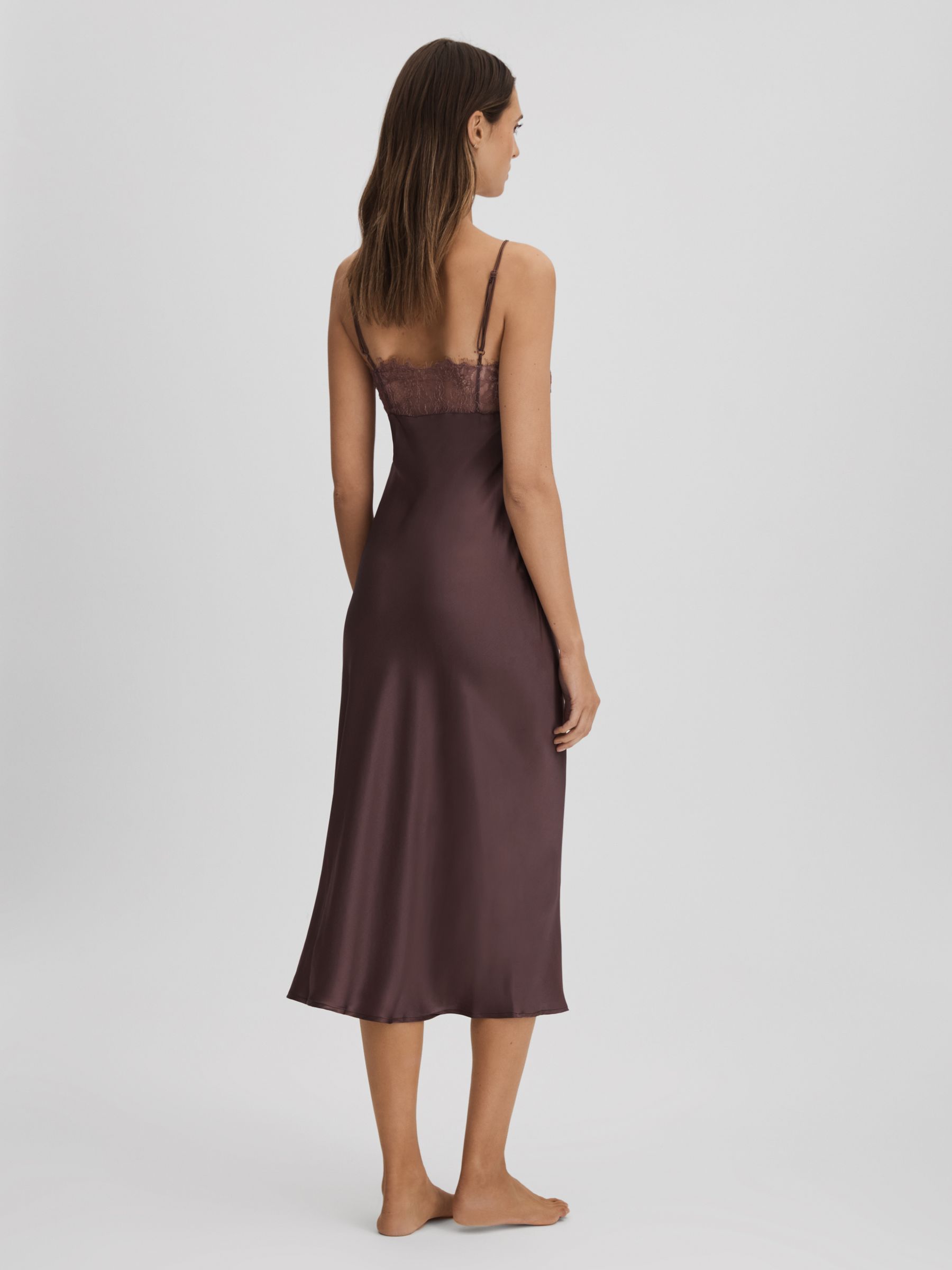 Maison Essentiele Silk Nightdress in Chocolate - Image 5 of 6