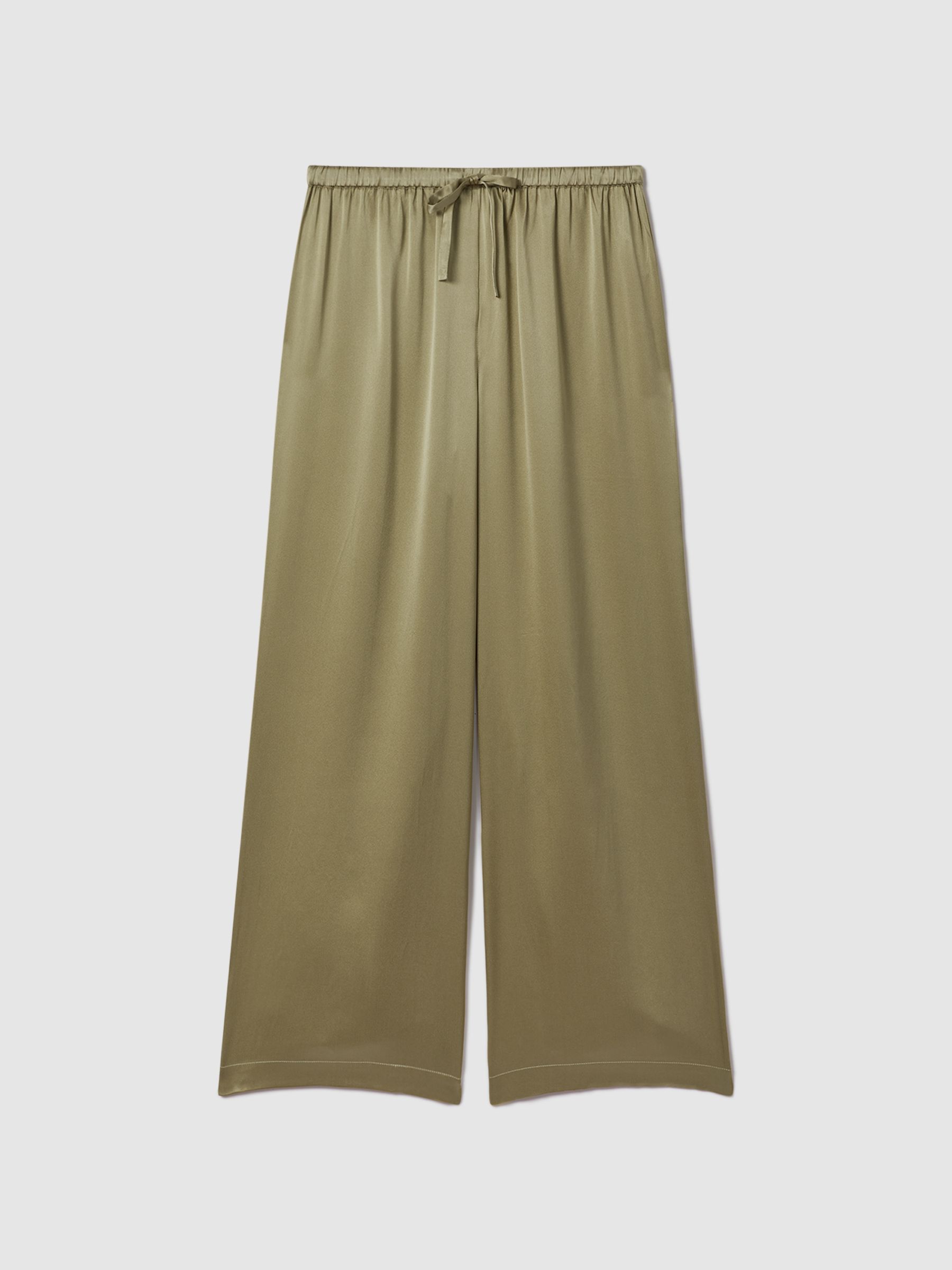Maison Essentiele Silk Pyjama Bottoms in Olive - Image 2 of 6