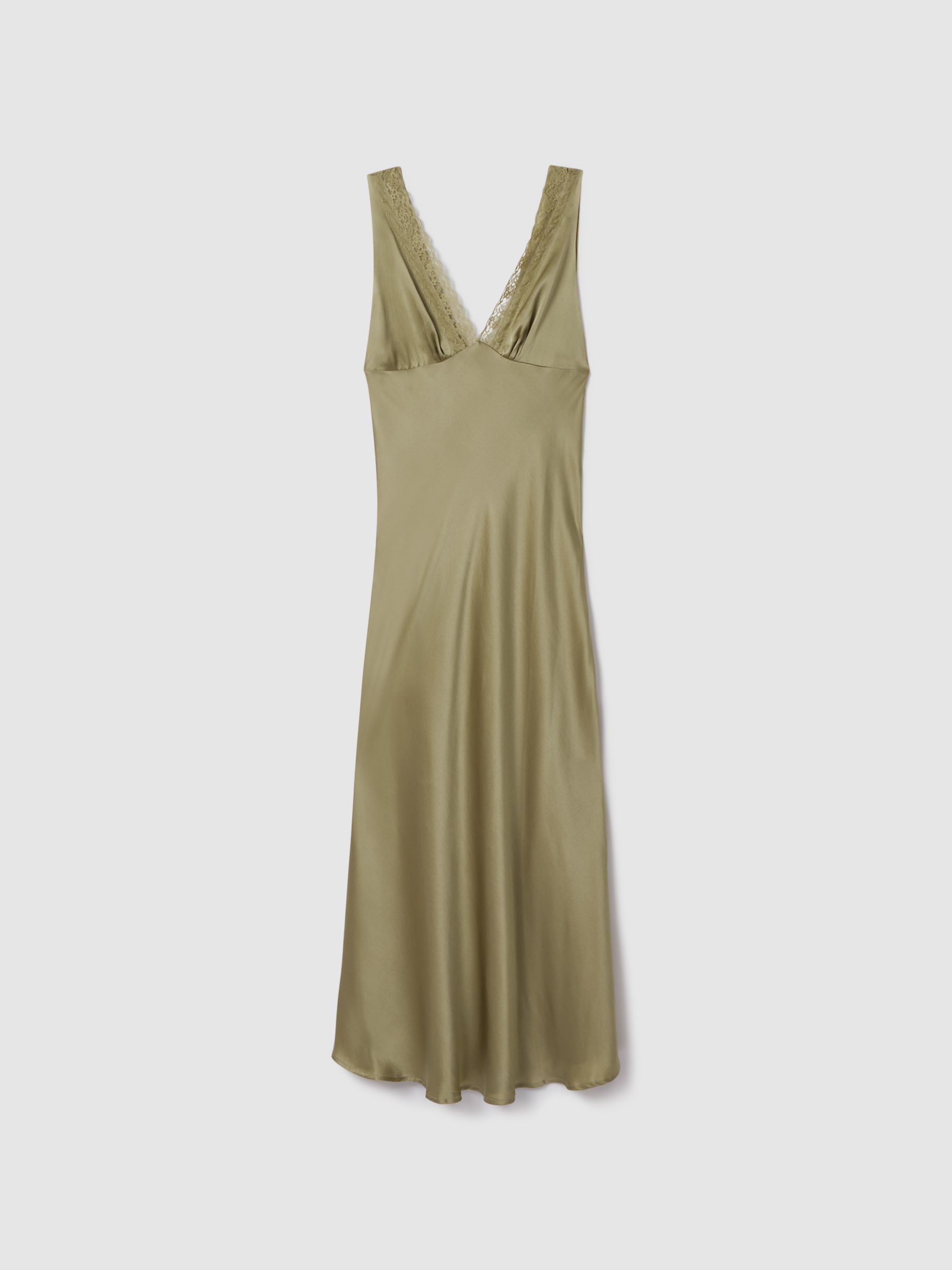Maison Essentiele Silk Nightdress in Olive - Image 2 of 6