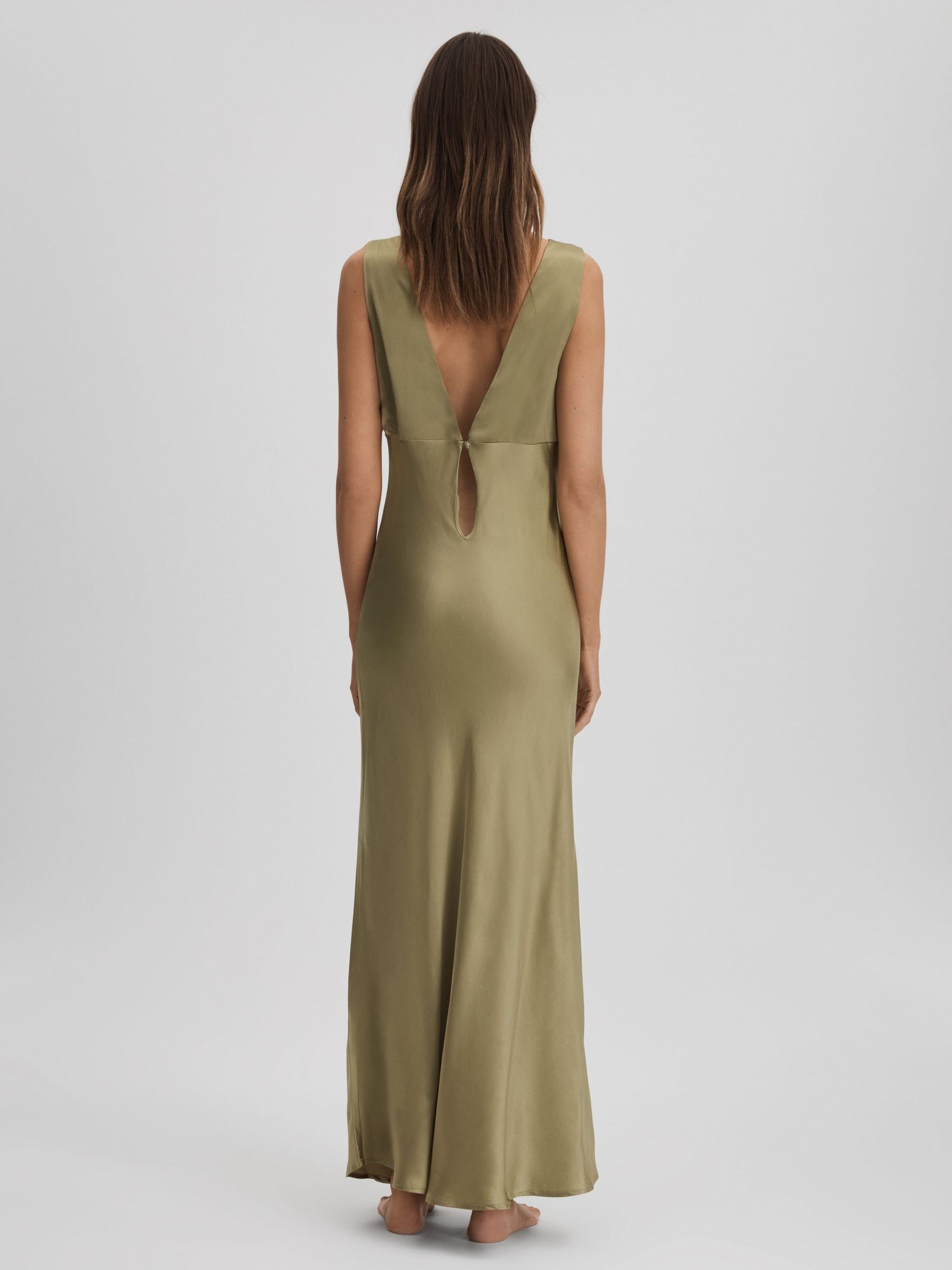 Maison Essentiele Silk Nightdress in Olive - Image 5 of 6