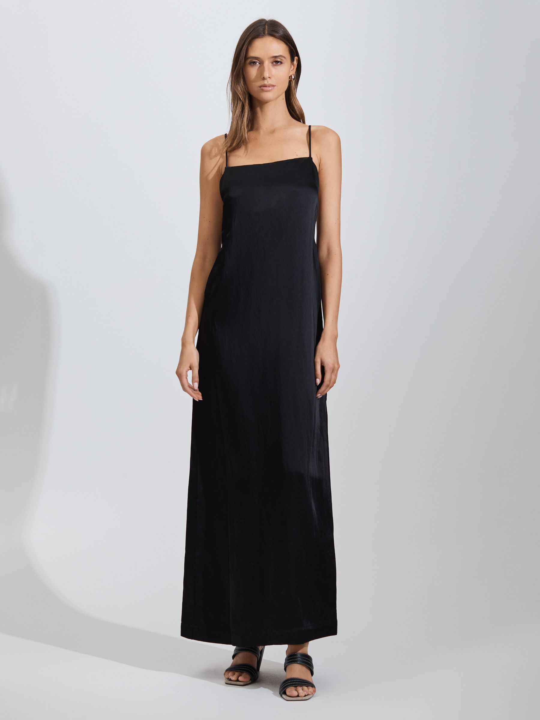 Bondi Born Linen Blend Maxi Dress in Black - Image 1 of 4