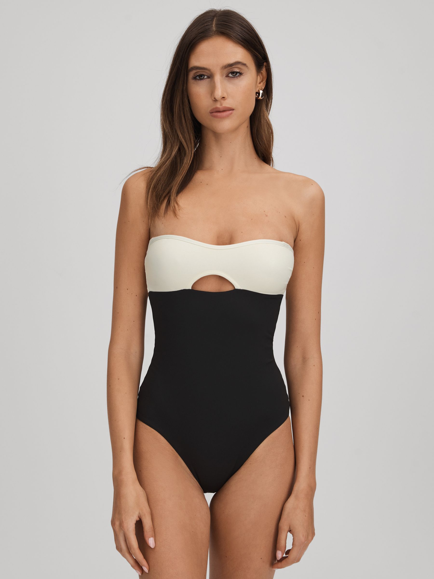 Bondi Born Colourblock Swimsuit in Porcelain - Image 4 of 5