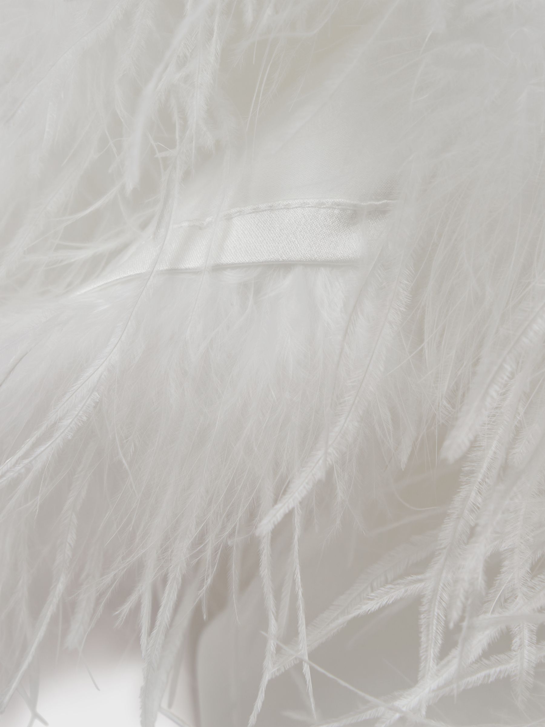 Maison Essentiele Silk Feather Trim Nightdress in White - Image 7 of 7