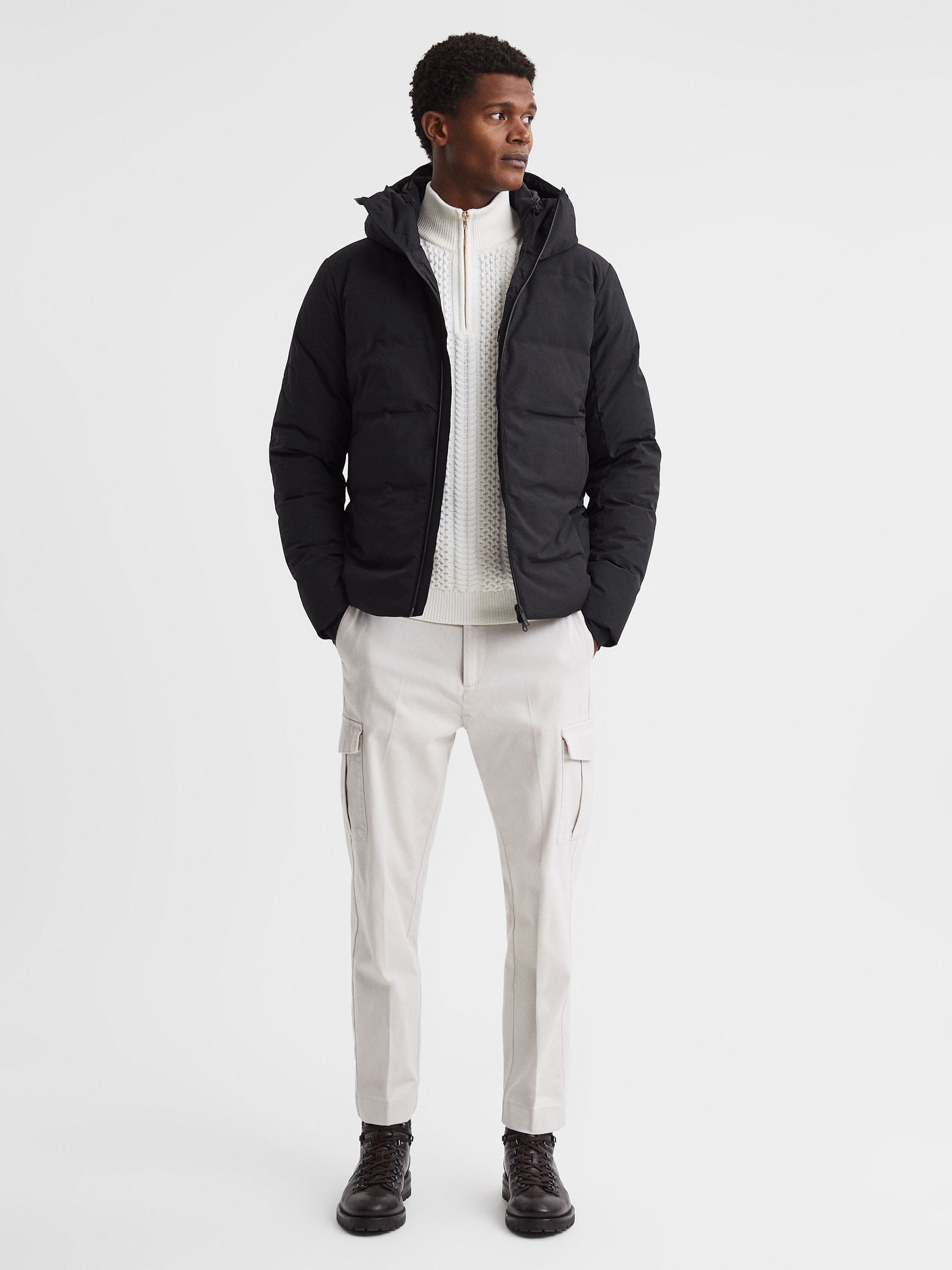 Scandinavian Edition Hooded Puffer Jacket in Onyx Black - Image 3 of 6