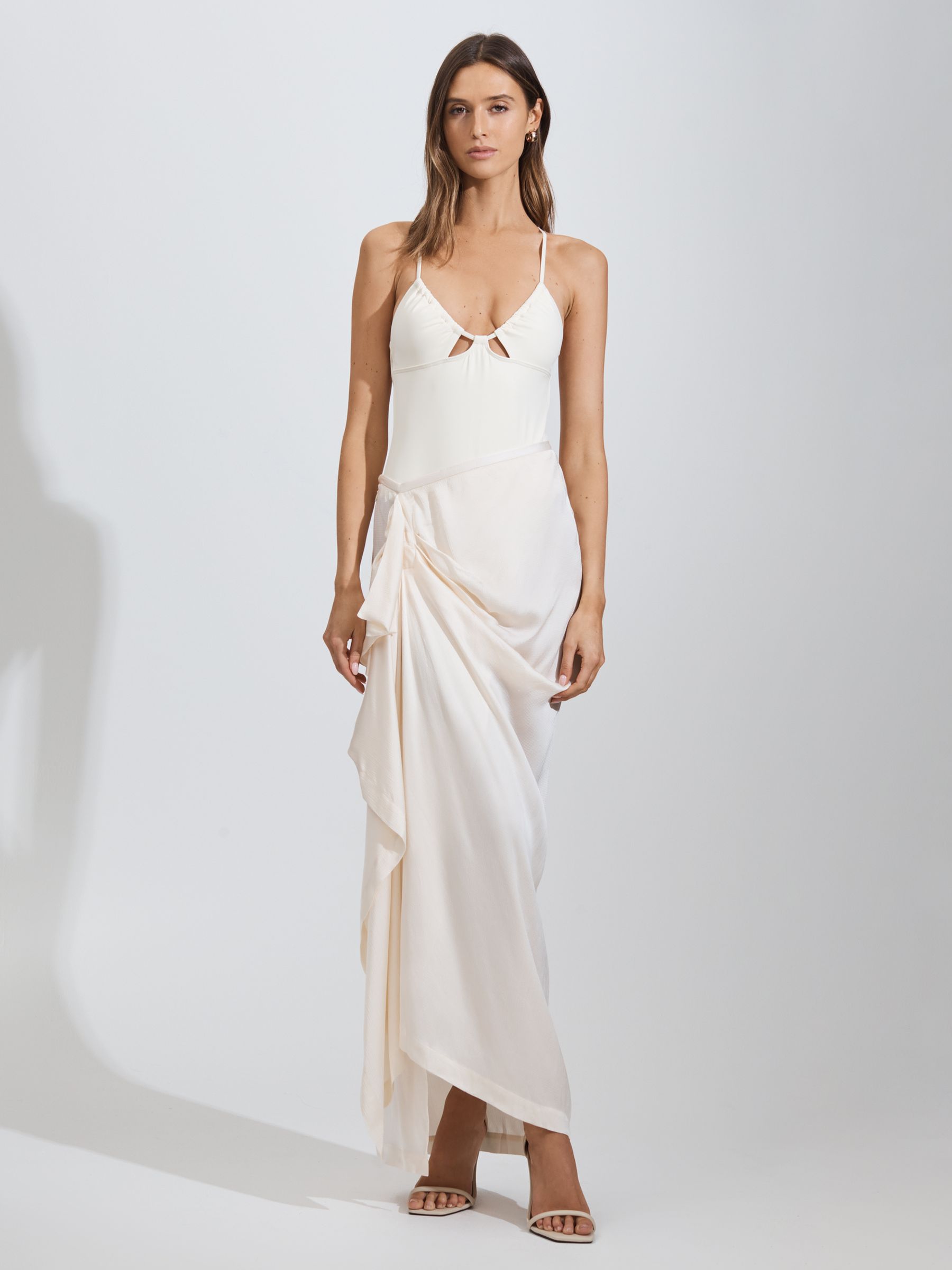 Bondi Born Draped Midi Skirt in Pearl - Image 3 of 4
