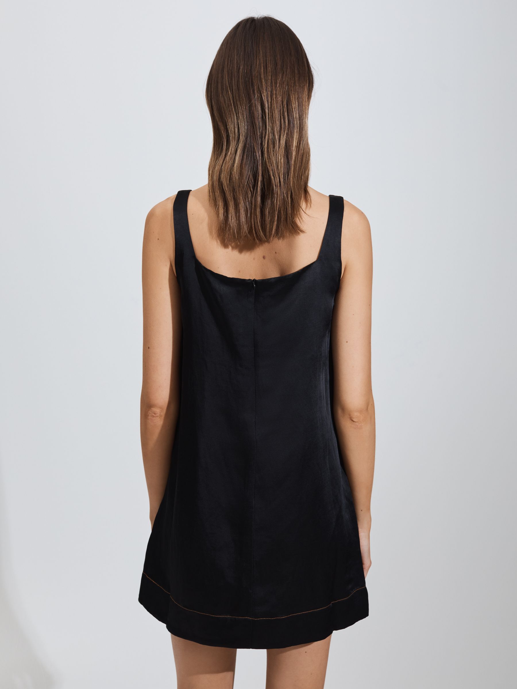 Bondi Born Linen Blend Mini Dress in Black - Image 4 of 4