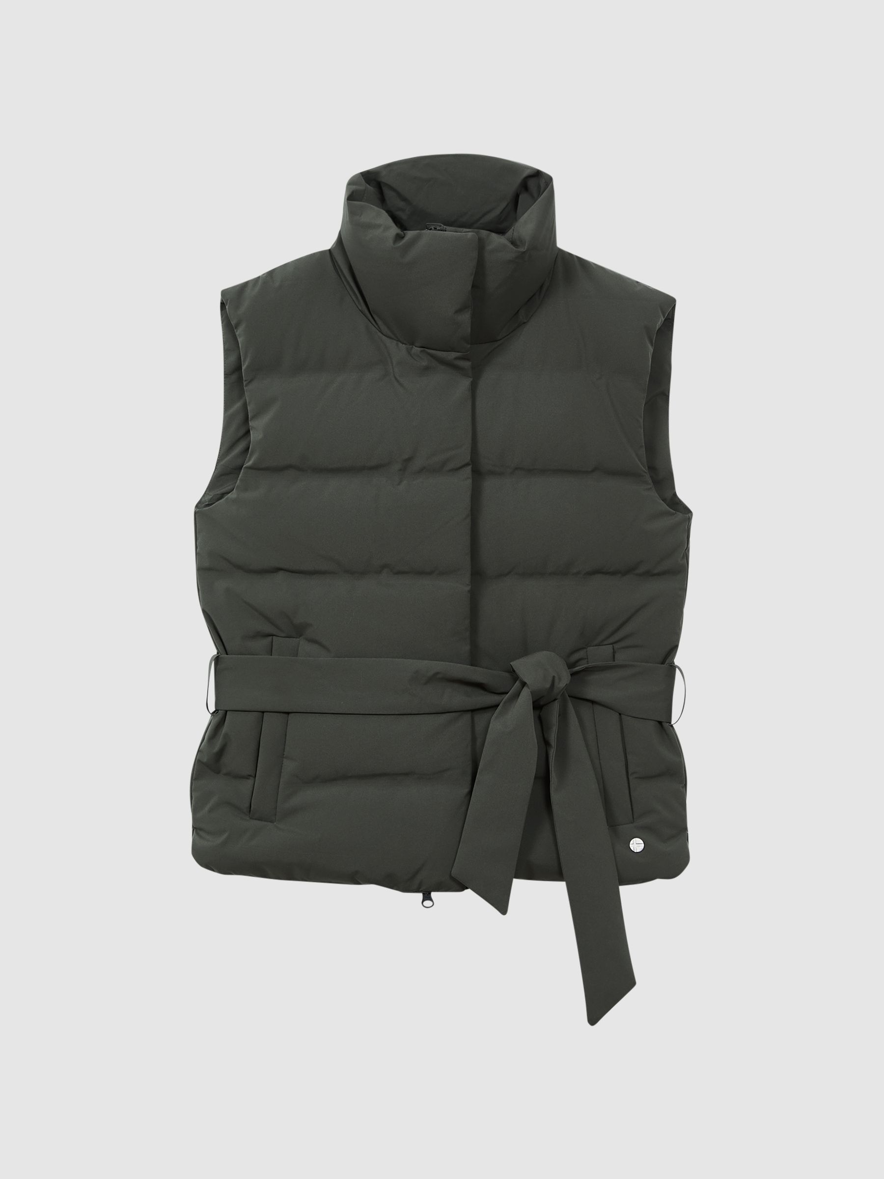 Scandinavian Edition Quilted Gilet in Dark Olive - Image 2 of 5