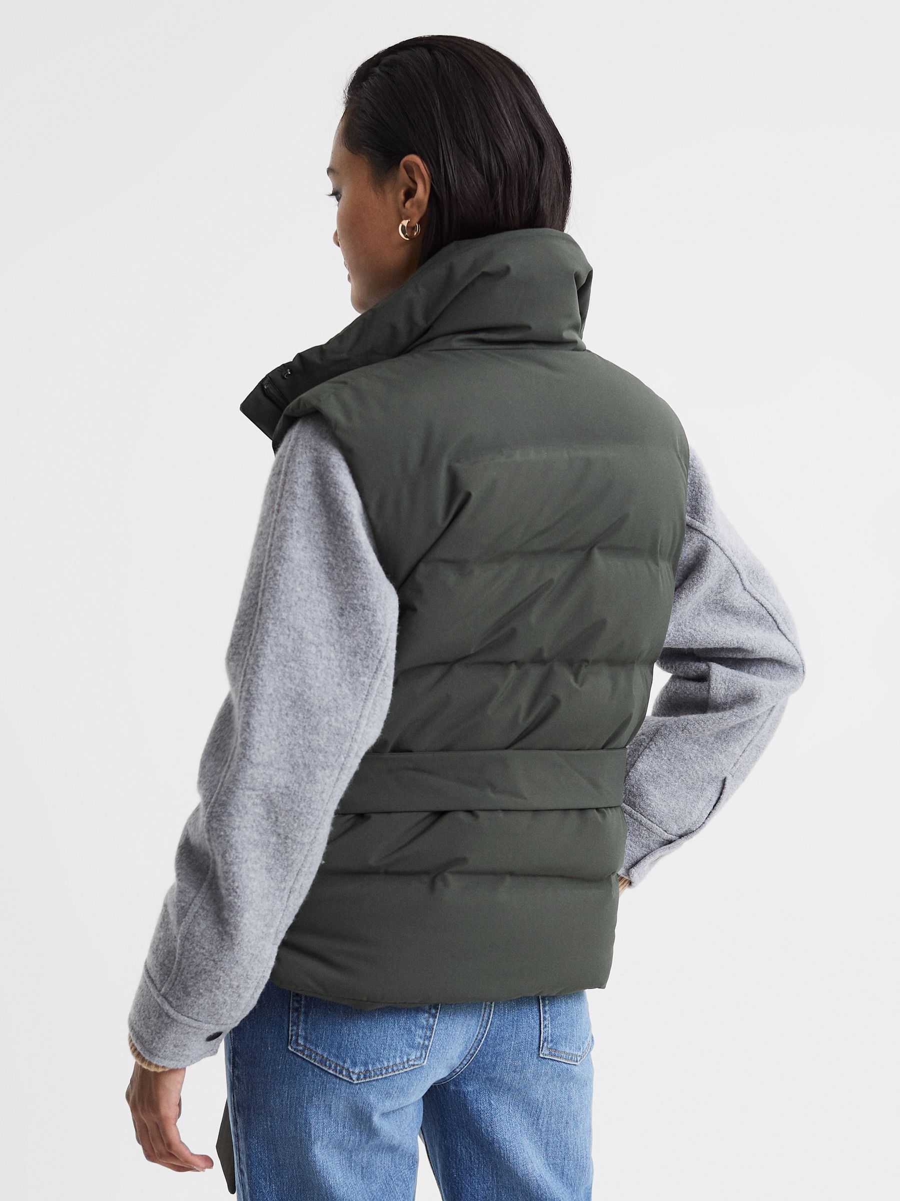 Scandinavian Edition Quilted Gilet in Dark Olive - Image 4 of 5