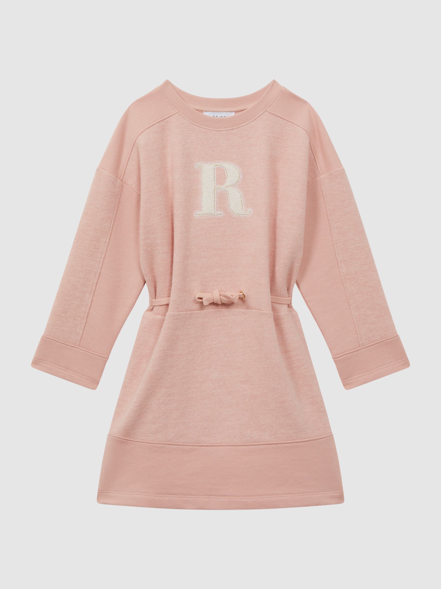 9-13 yrs Cotton Blend Drawstring Dress in Apricot - Image 2 of 6