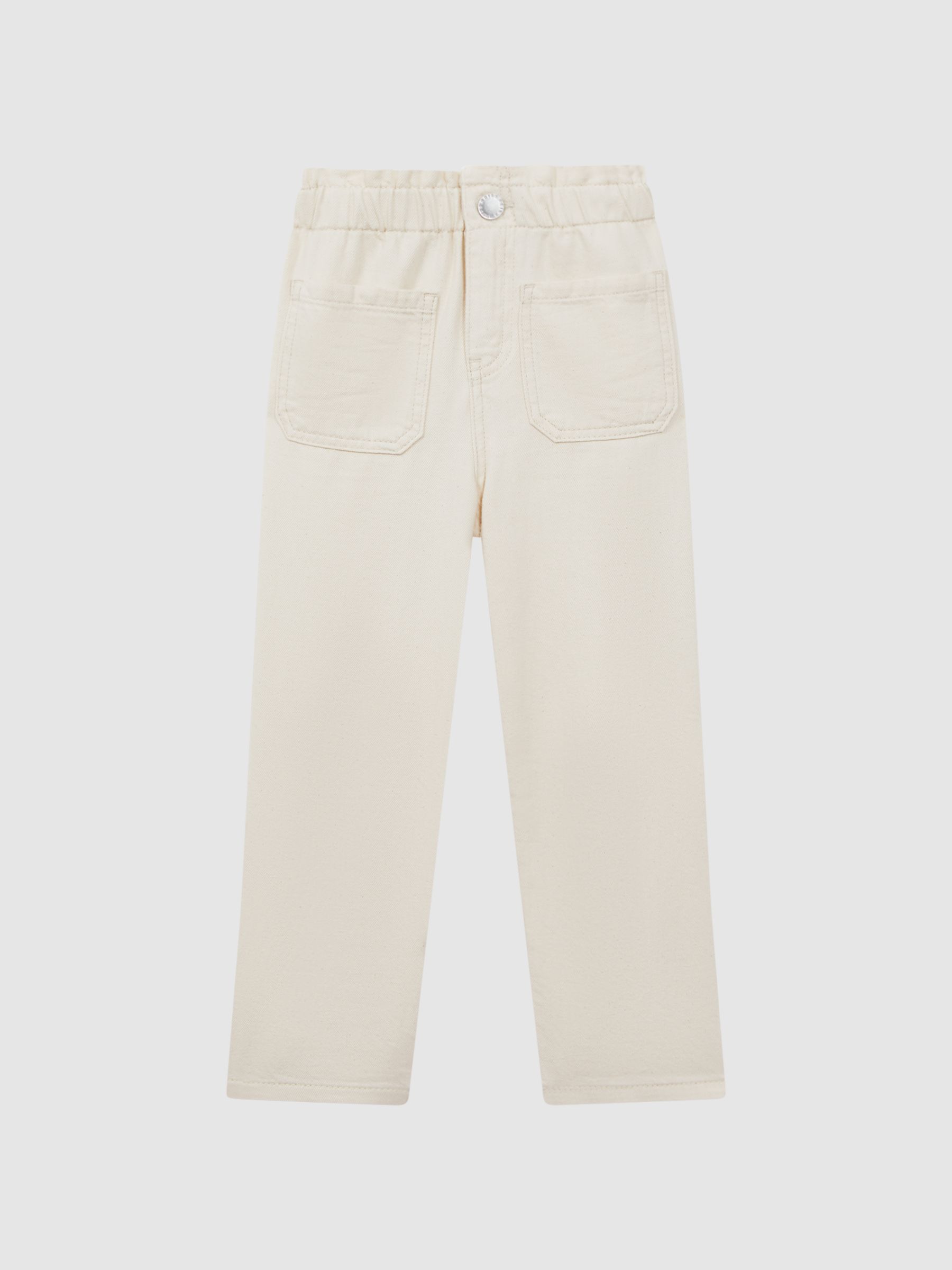 4-9 yrs High Rise Elasticated Jeans in Ecru - Image 2 of 6