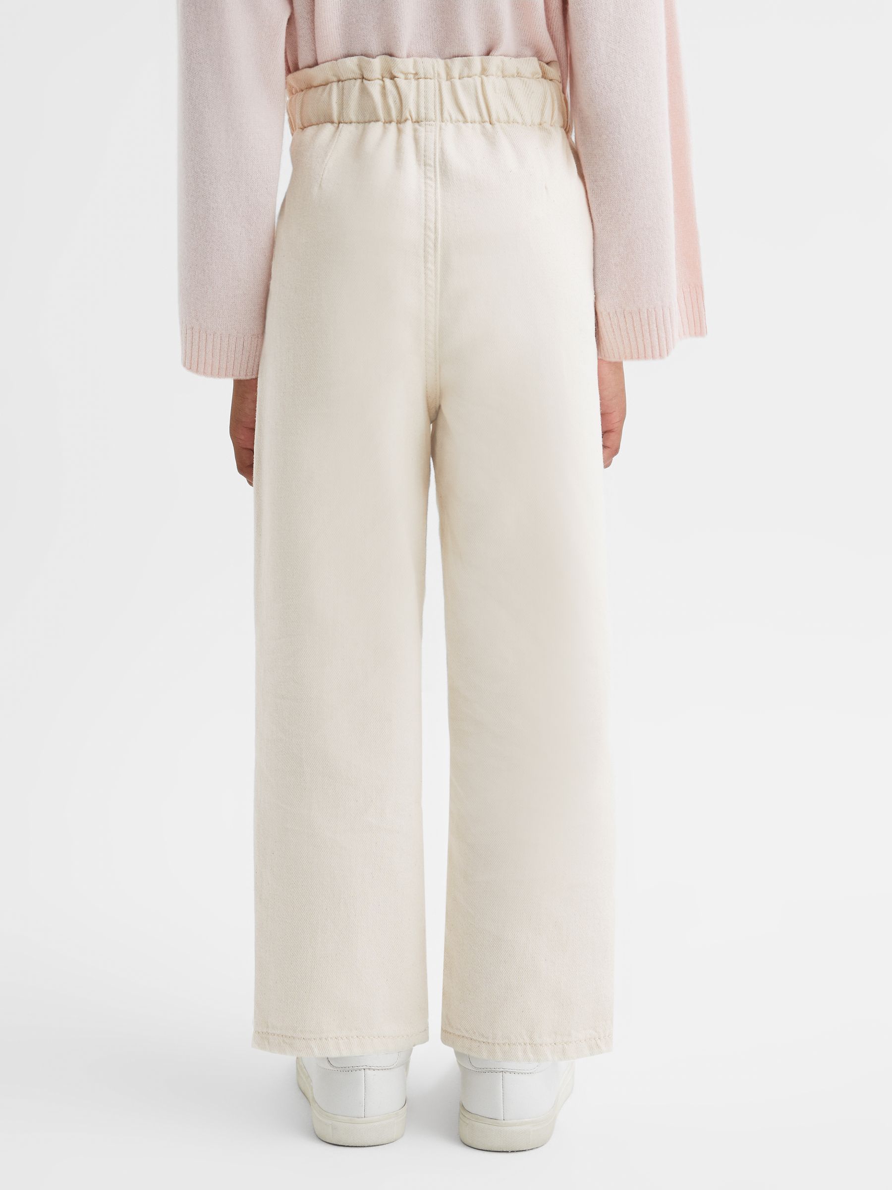 4-9 yrs High Rise Elasticated Jeans in Ecru - Image 5 of 6