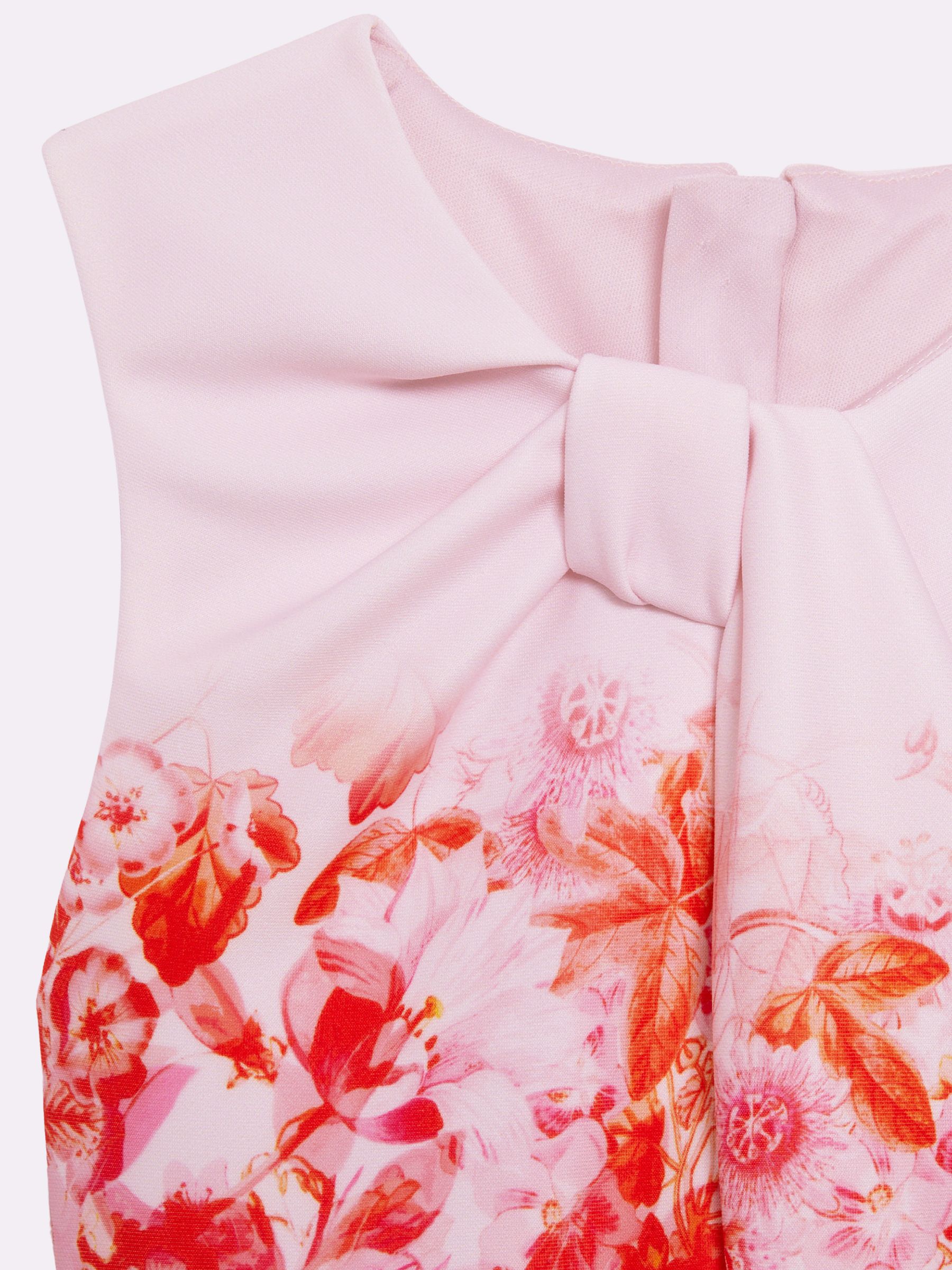 9-14 yrs Scuba Floral Print Dress in Orange - Image 6 of 7