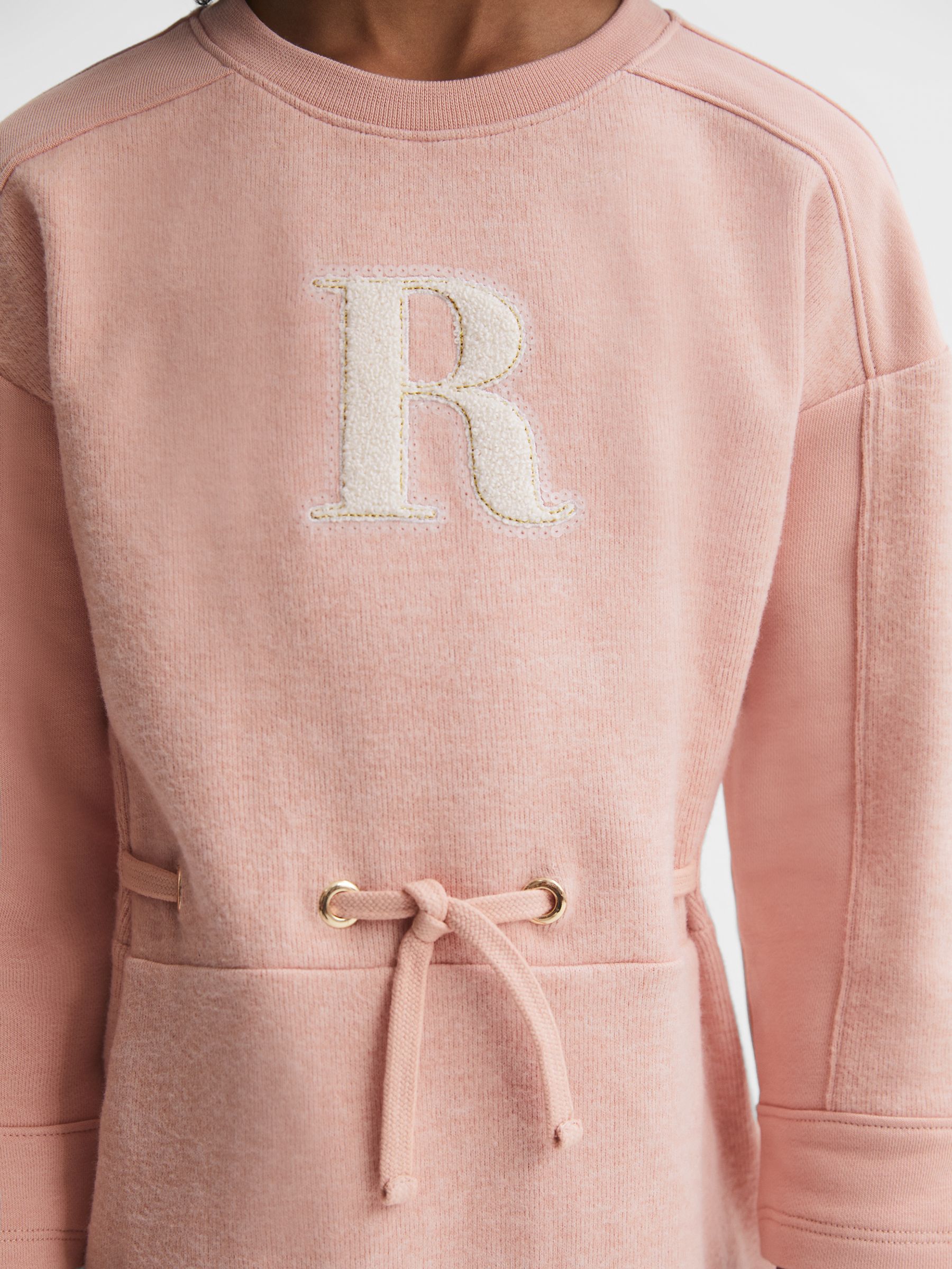 4-9 yrs Cotton Blend Drawstring Dress in Apricot - Image 4 of 8