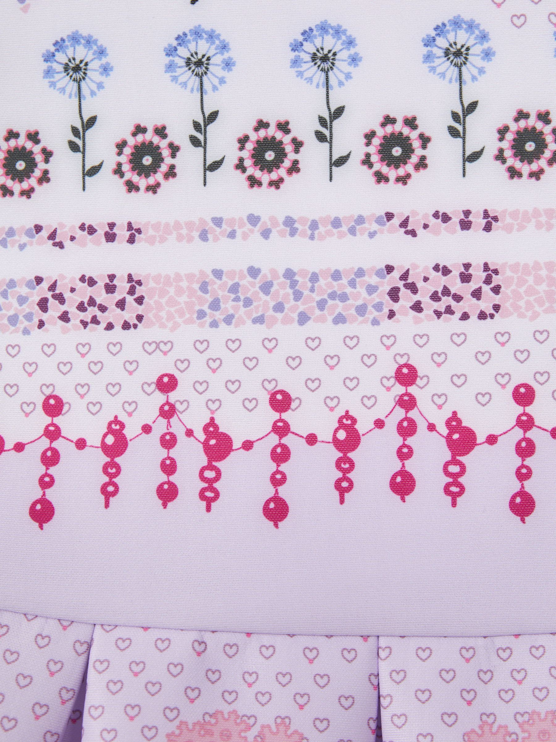 4-9 yrs Scuba Floral Print Dress in Lilac - Image 6 of 6