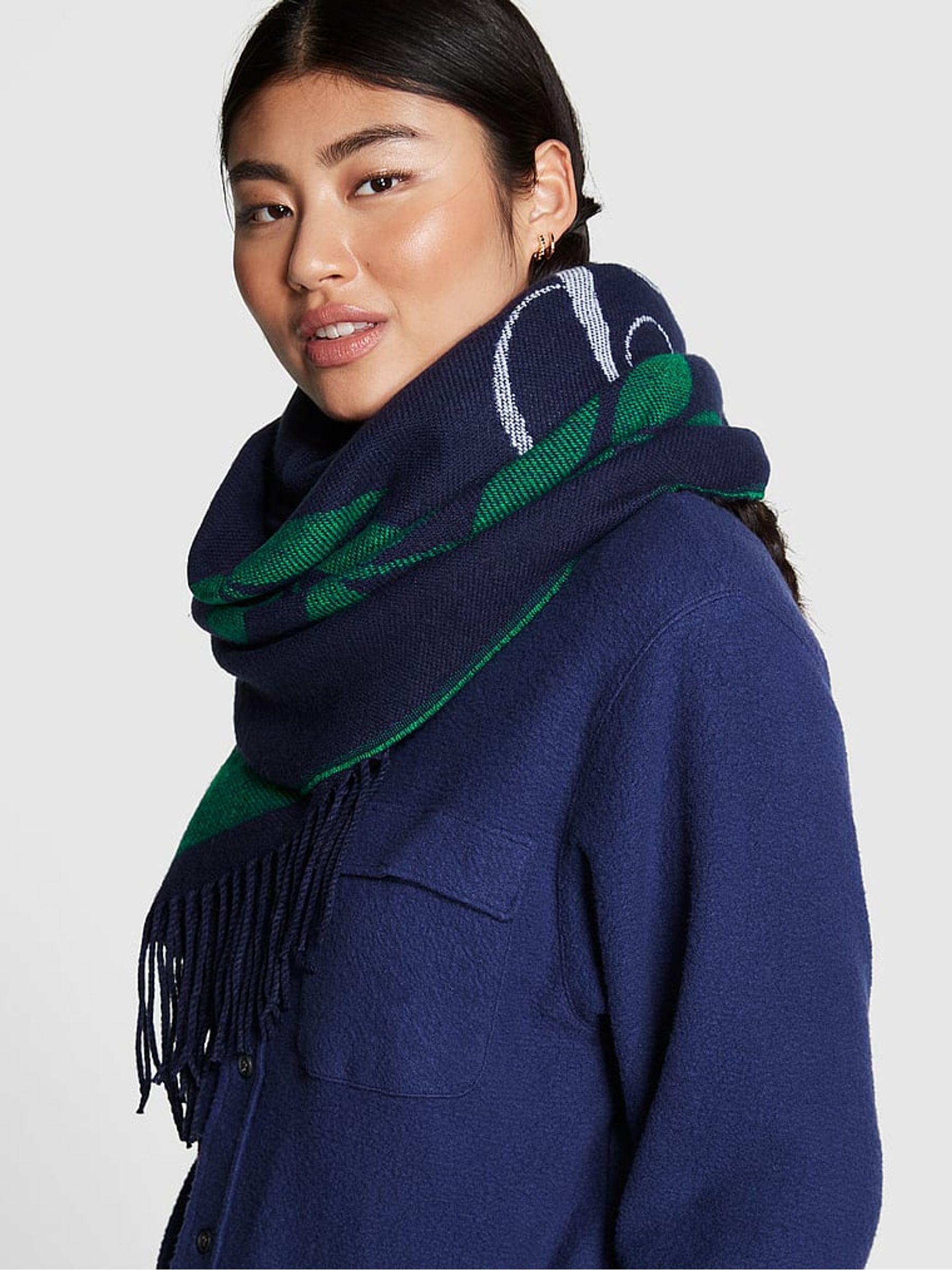 Midnight Navy Blue Blanket Scarf - Image 1 of 1