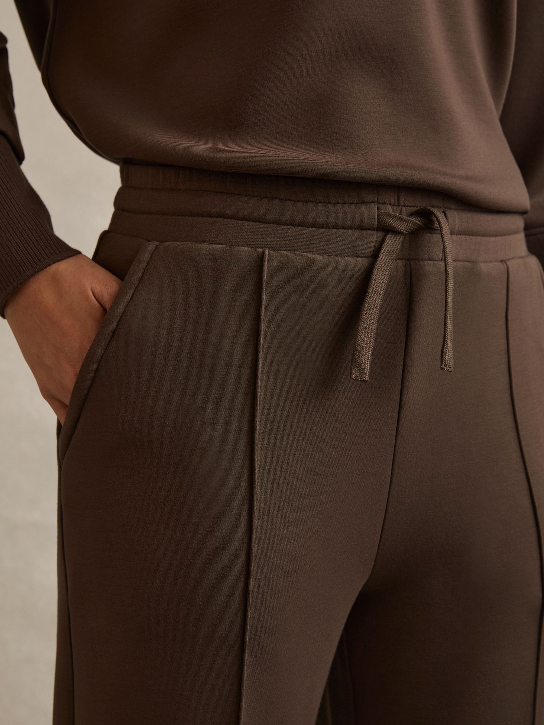 Wide Leg Joggers in Chocolate - Image 3 of 6