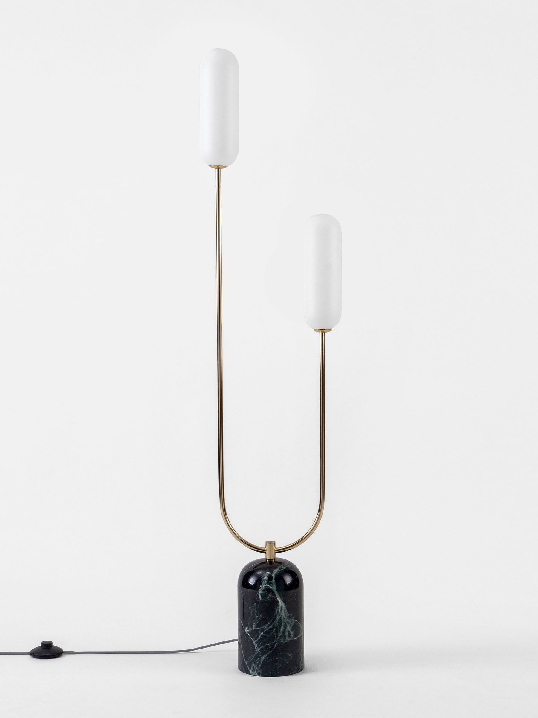 Houseof. Brass Marble Curve Floor Lamp - Image 4 of 4