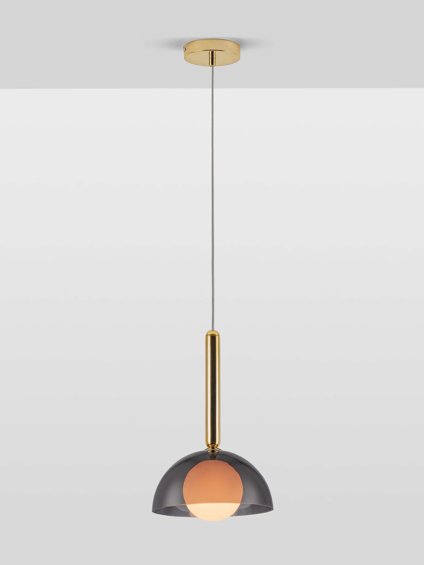 Houseof. Grey Glass Dome Ceiling Light - Image 1 of 4