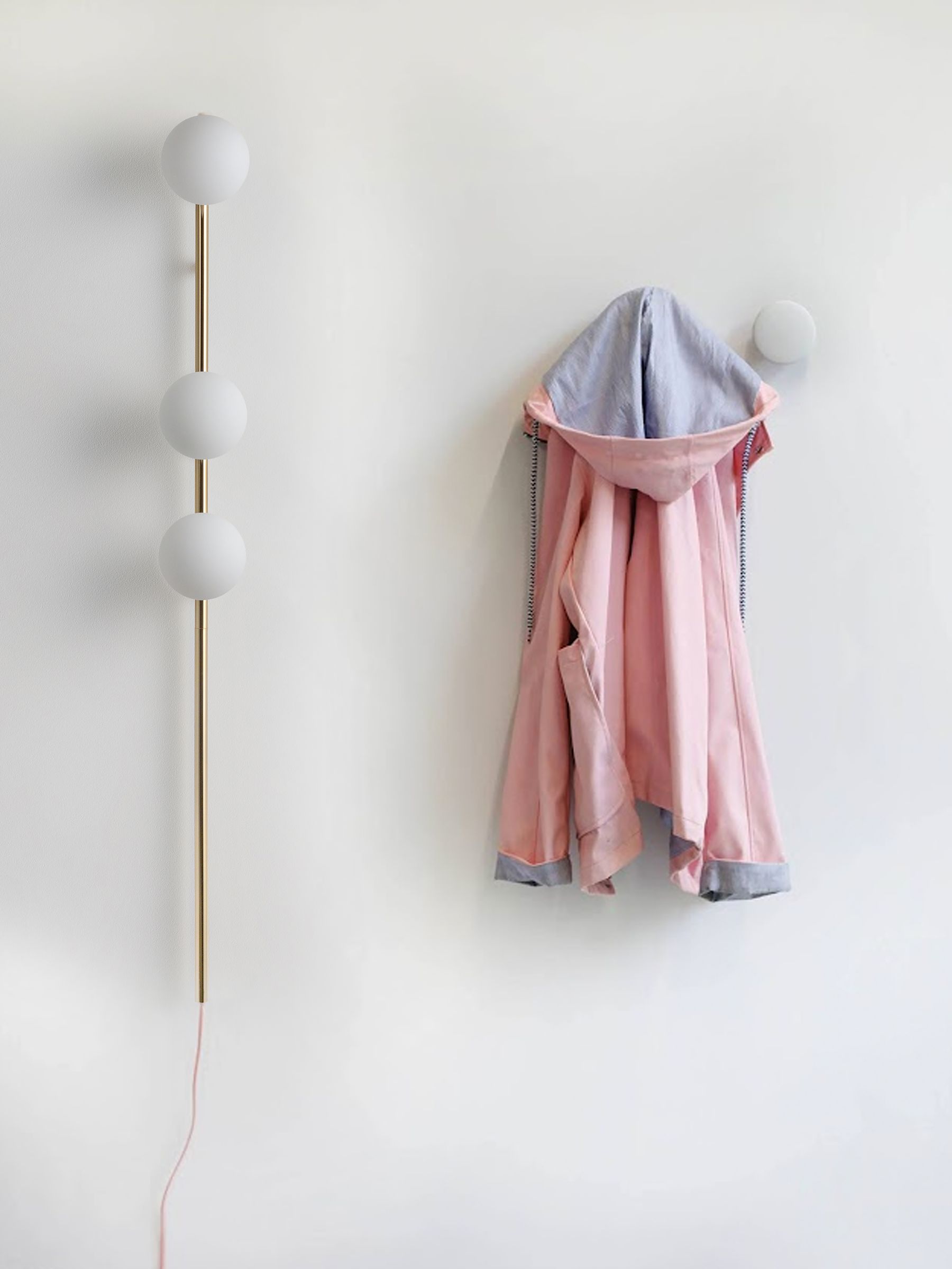 Houseof. Brass Bar Opal Ball Frosted Glass Shade Wall Light - Image 1 of 1 Houseof. Brass Bar Opal Ball Frosted Glass Shade Wall Light - Image 1 of 1