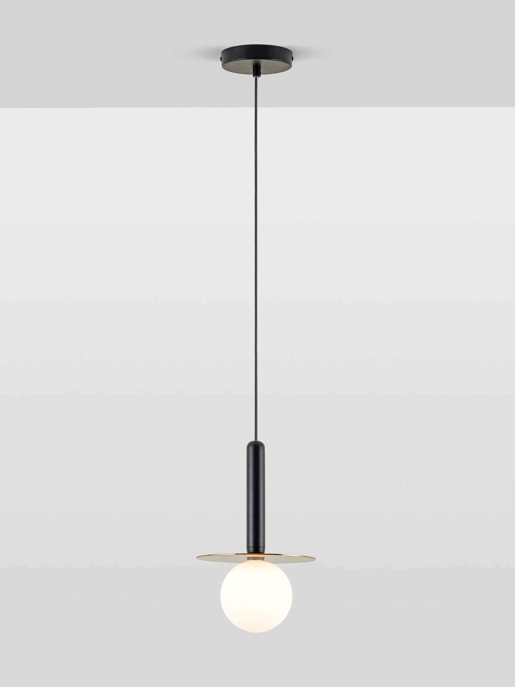 Houseof. Charcoal Grey Plate Pendant Ceiling Light - Image 2 of 4