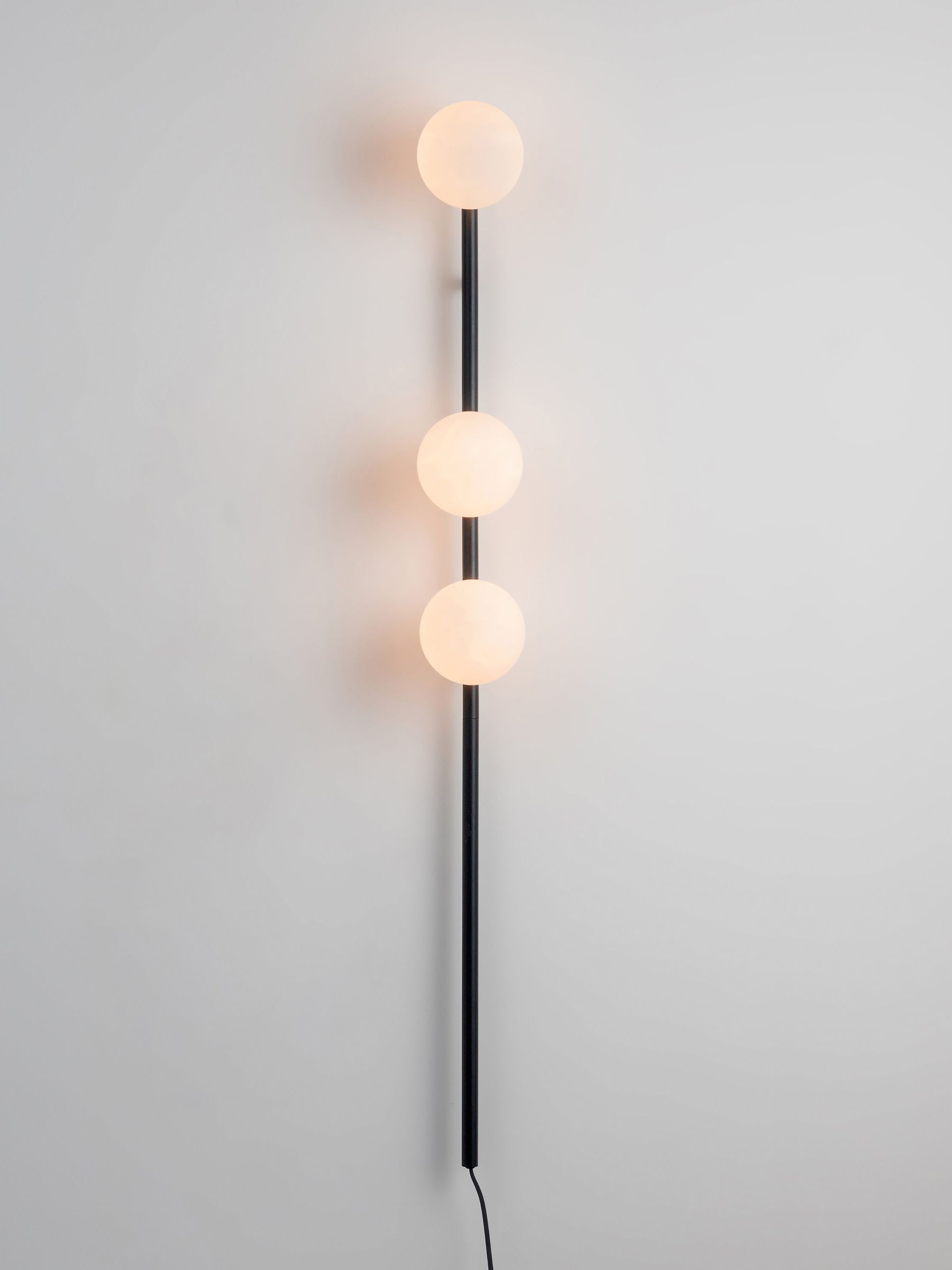 Houseof. Grey Bar Opal Ball Frosted Glass Shade Wall Light - Image 3 of 4