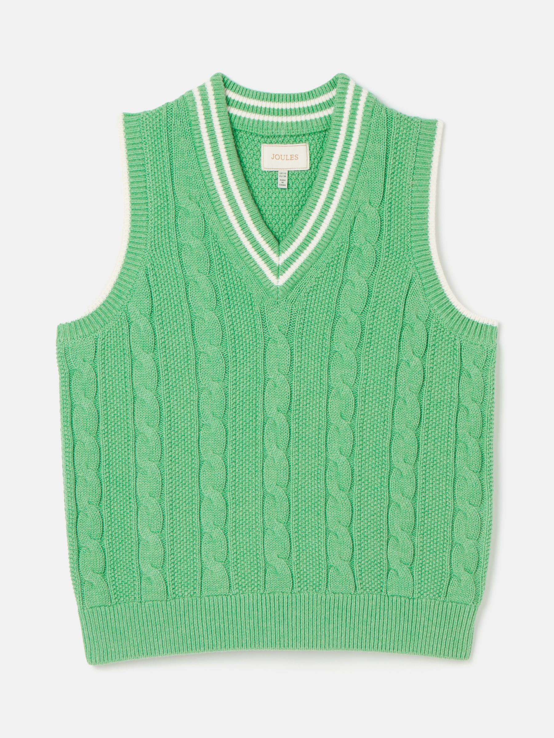 Deuce Green Cable Knitted V-Neck Vest - Image 7 of 7