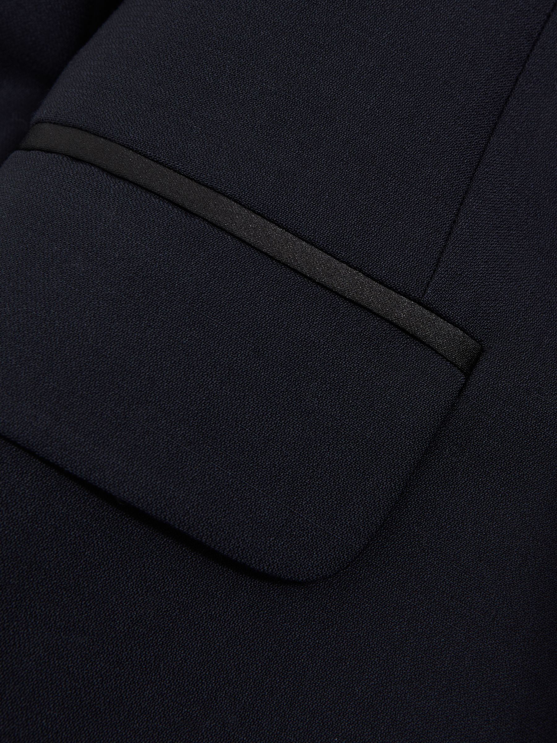 Oscar Jacobson Single Breasted Wool-Silk Blazer in Navy - Image 8 of 8