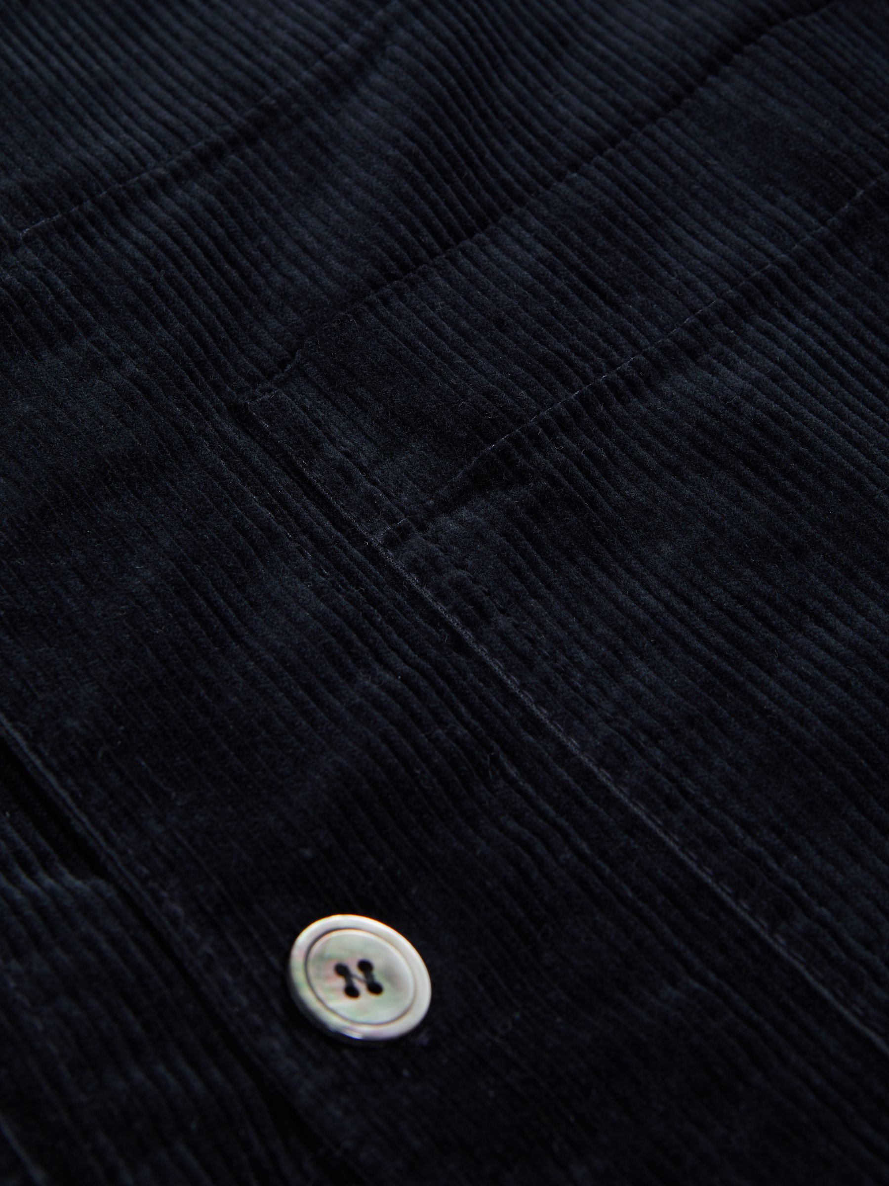 Oscar Jacobson Corduroy Button-Through Shirt in Navy - Image 7 of 7