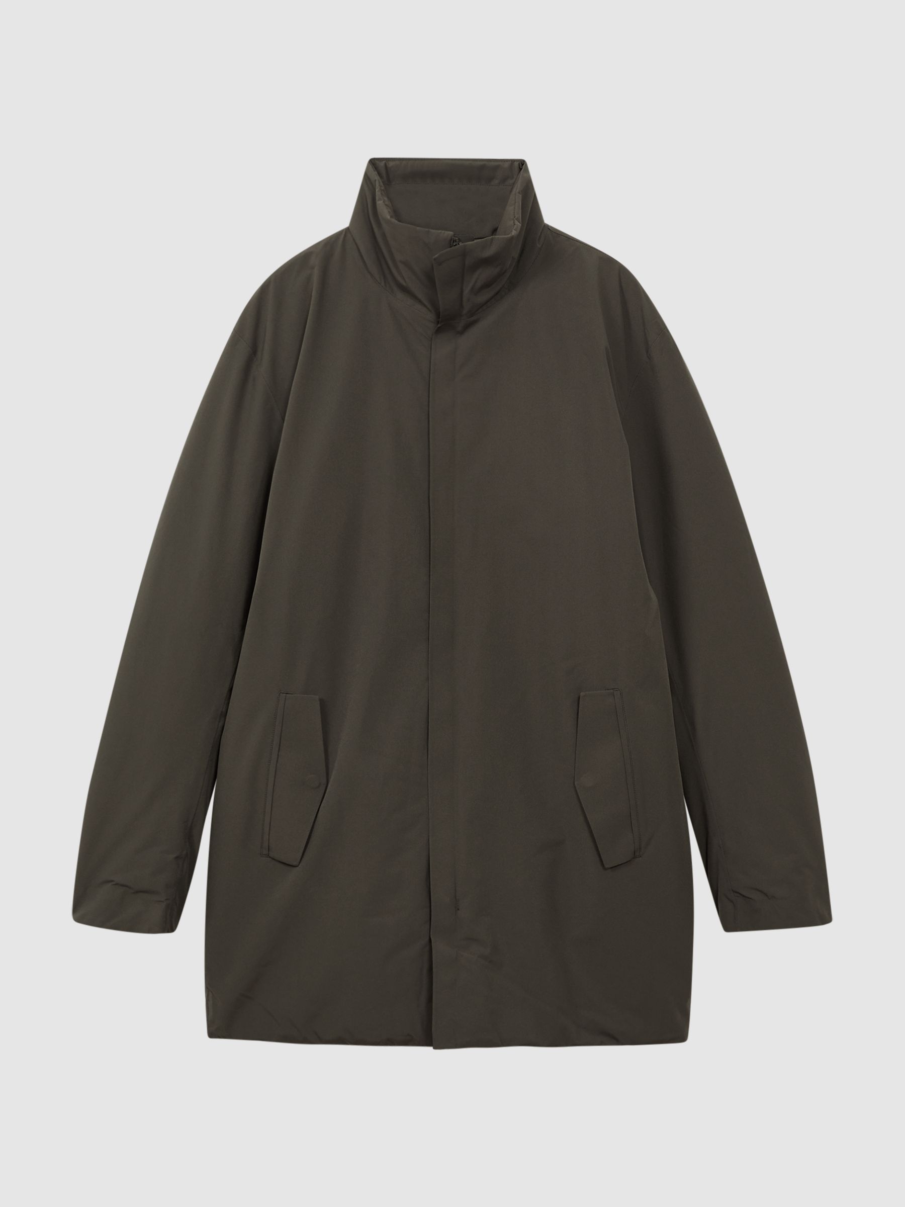 Scandinavian Edition Mid-Length Coat in Dark Olive - Image 2 of 6