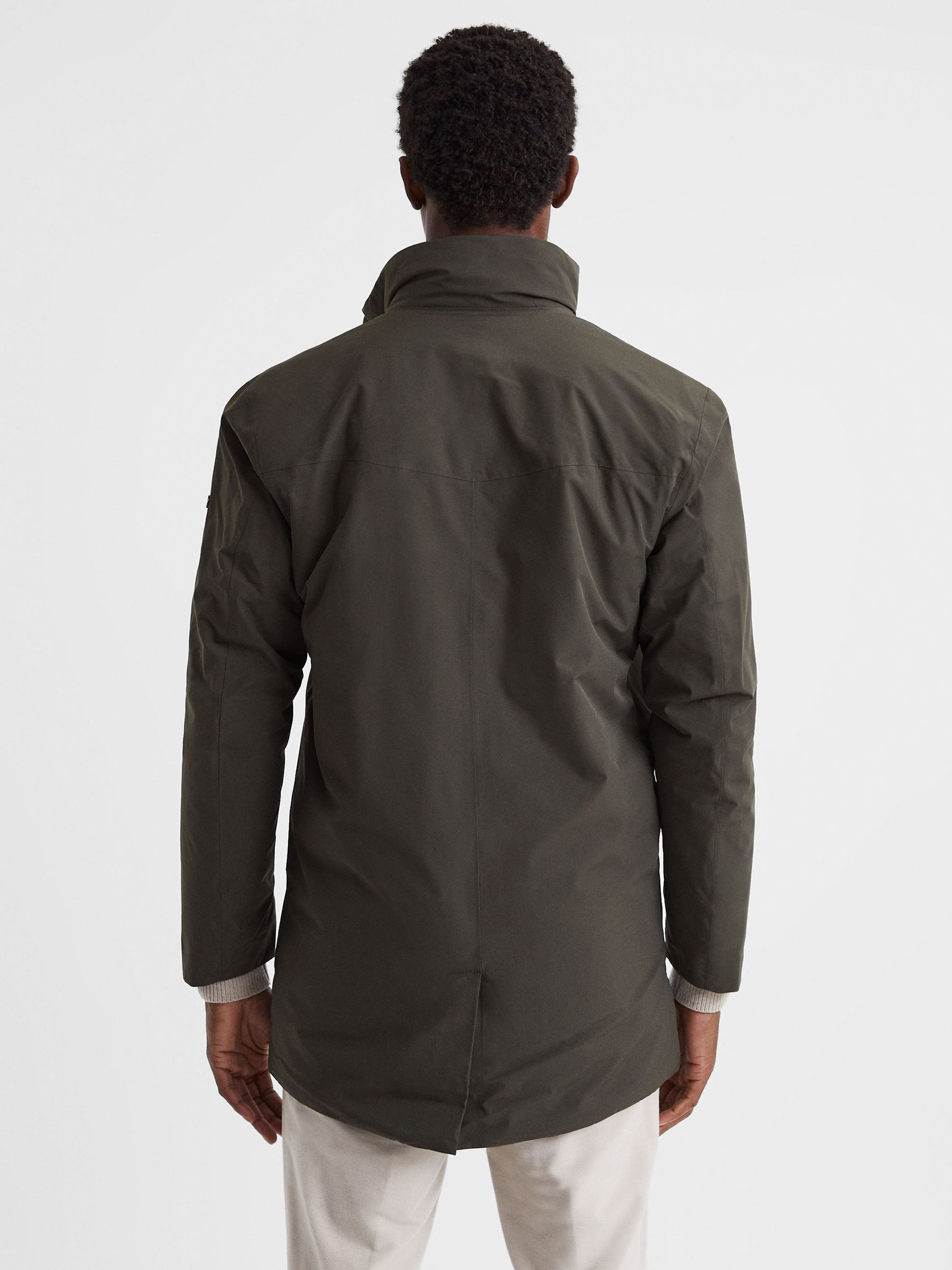 Scandinavian Edition Mid-Length Coat in Dark Olive - Image 5 of 6