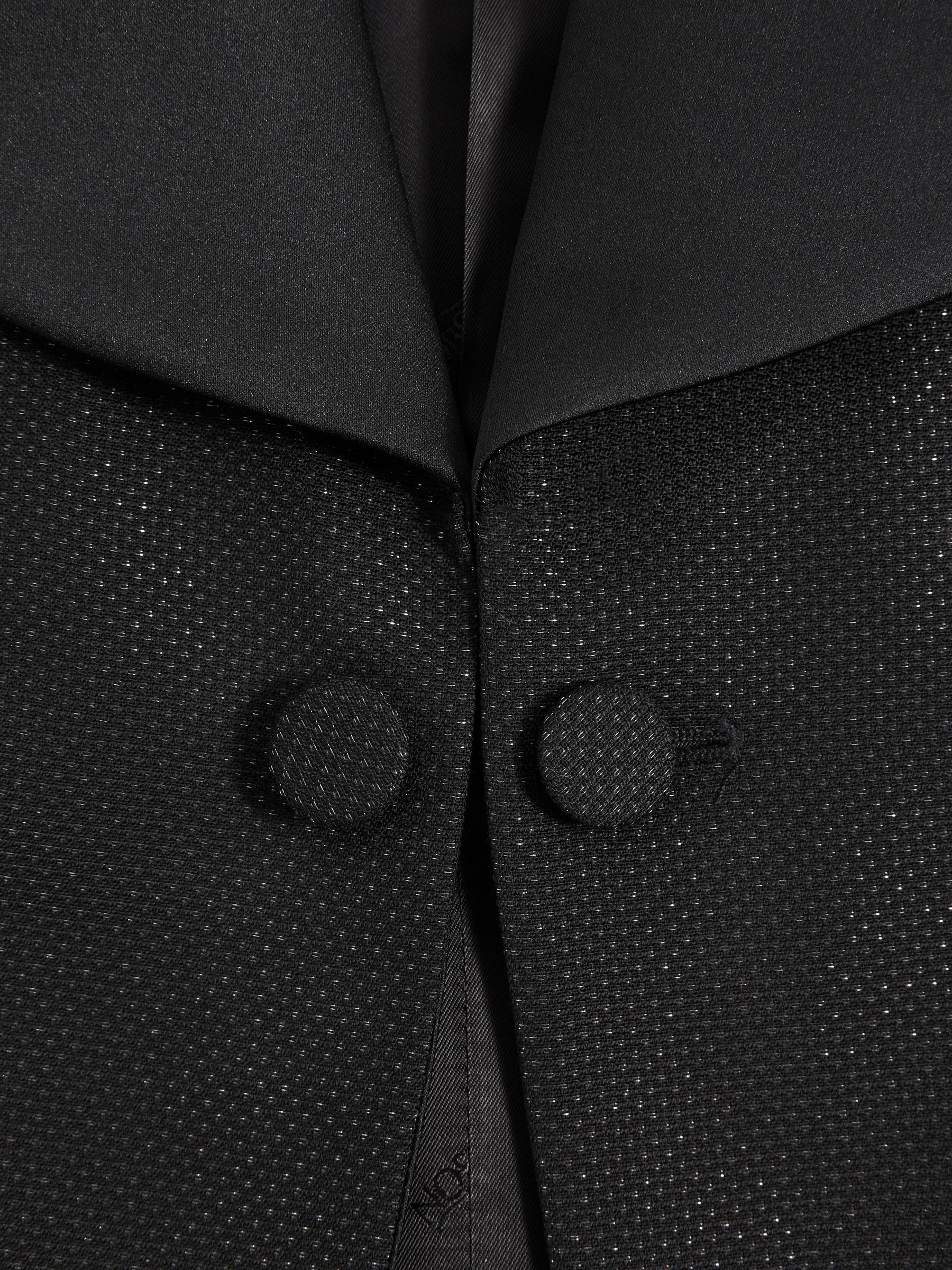 Oscar Jacobson Slim Fit Single Breasted Blazer in Black - Image 7 of 8