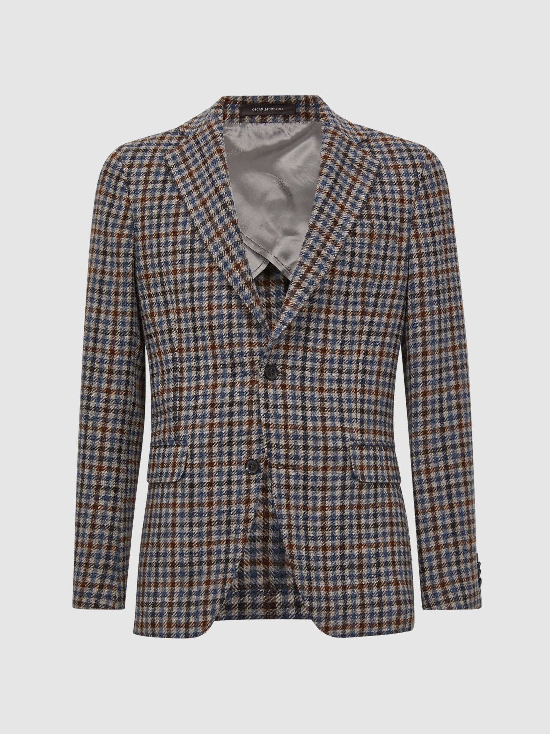 Oscar Jacobson Wool Single Breasted Blazer in Blue Moon - Image 2 of 8